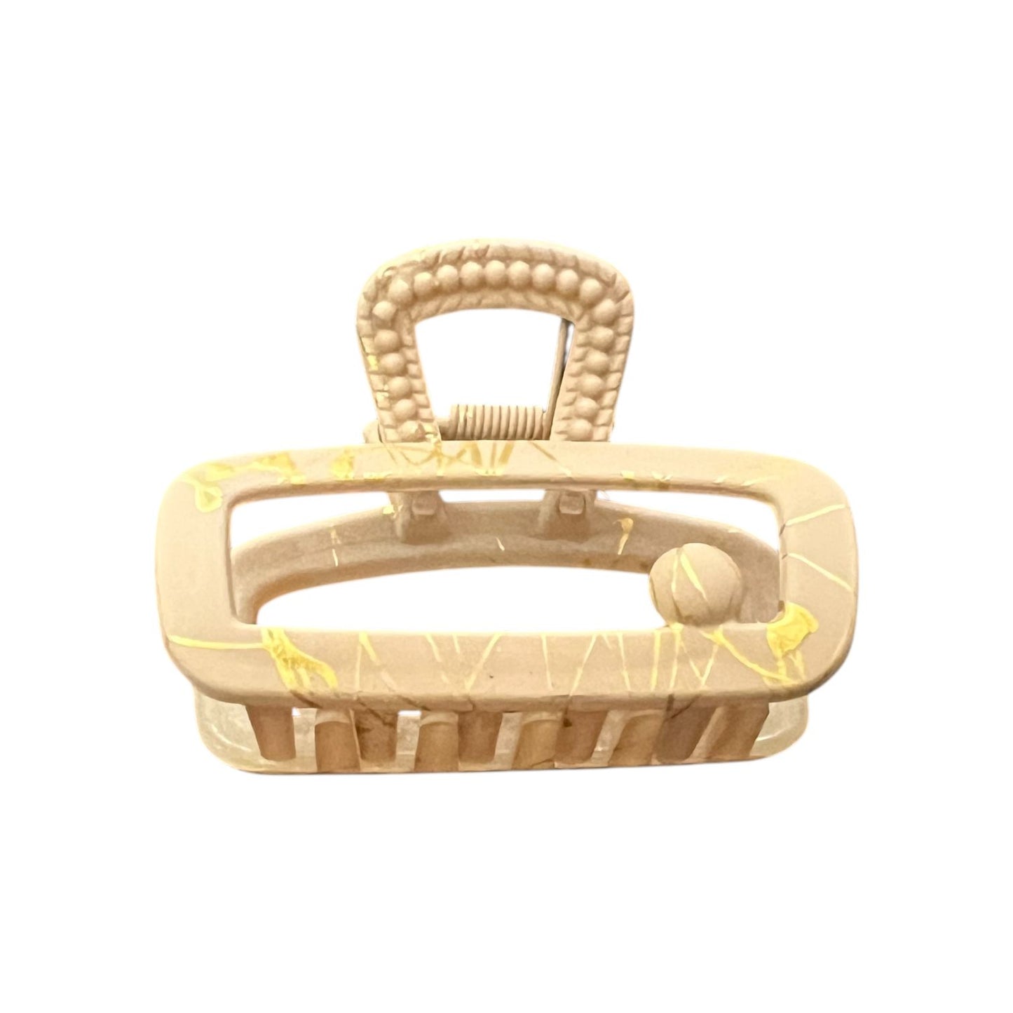 Matte Marble Rectangle Hair Claw Clip – 1pc Stylish Grip for Women