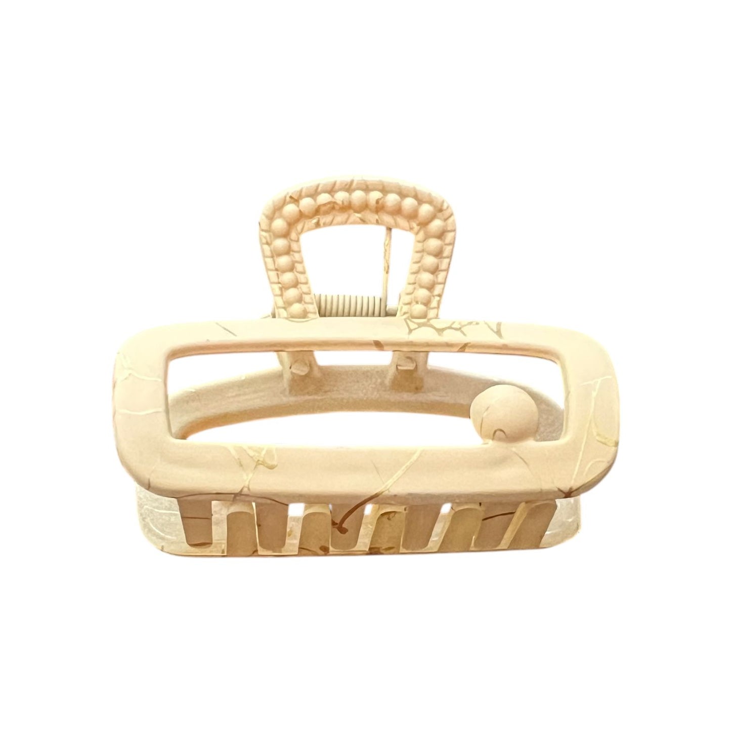Matte Marble Rectangle Hair Claw Clip – 1pc Stylish Grip for Women