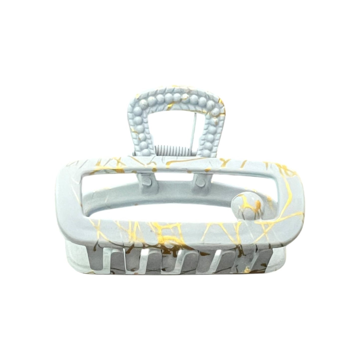 Matte Marble Rectangle Hair Claw Clip – 1pc Stylish Grip for Women