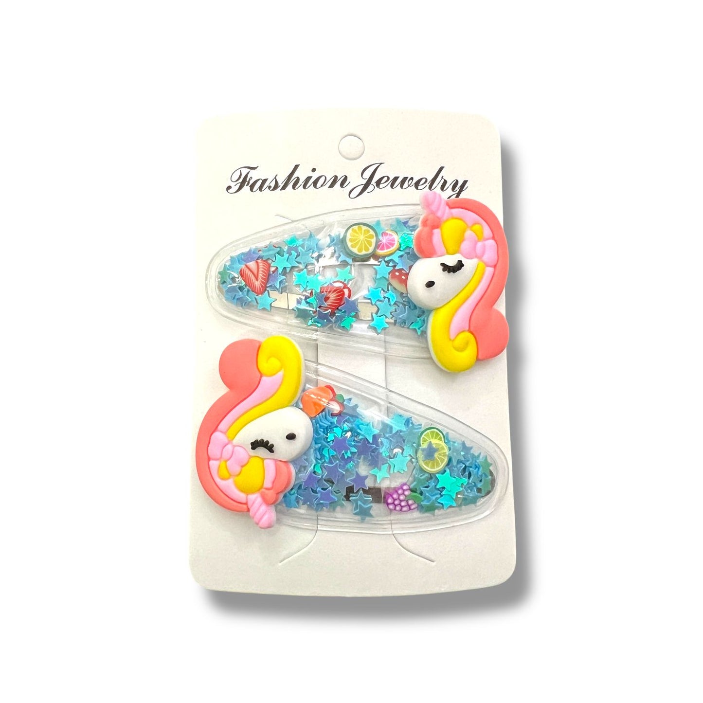 Unicorn Glitter Hair Clips for Kids – Pack of 2