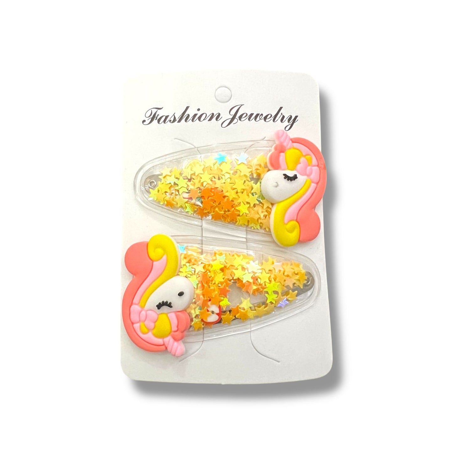 Unicorn Glitter Hair Clips for Kids – Pack of 2