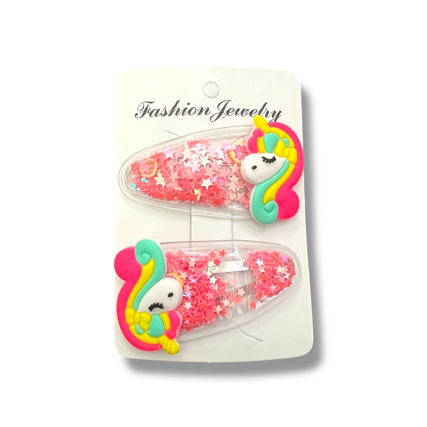 Unicorn Glitter Hair Clips for Kids – Pack of 2