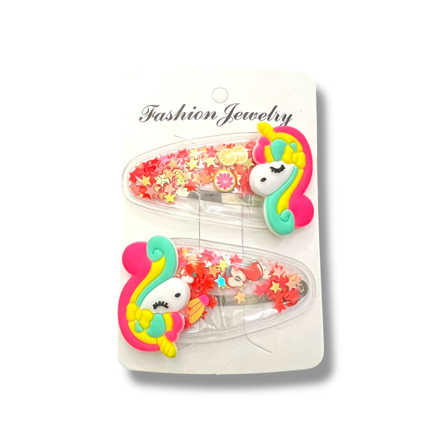 Unicorn Glitter Hair Clips for Kids – Pack of 2