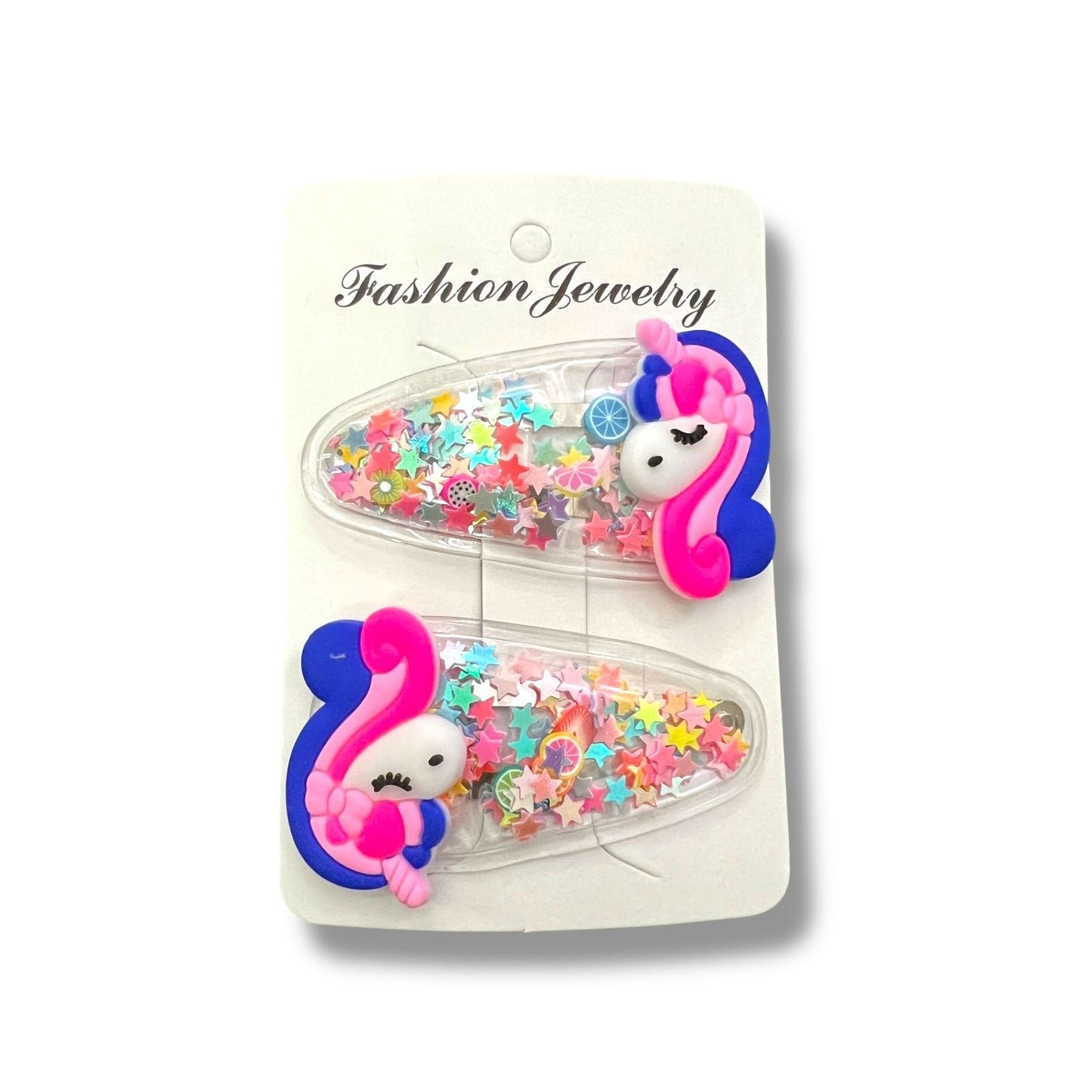 Unicorn Glitter Hair Clips for Kids – Pack of 2