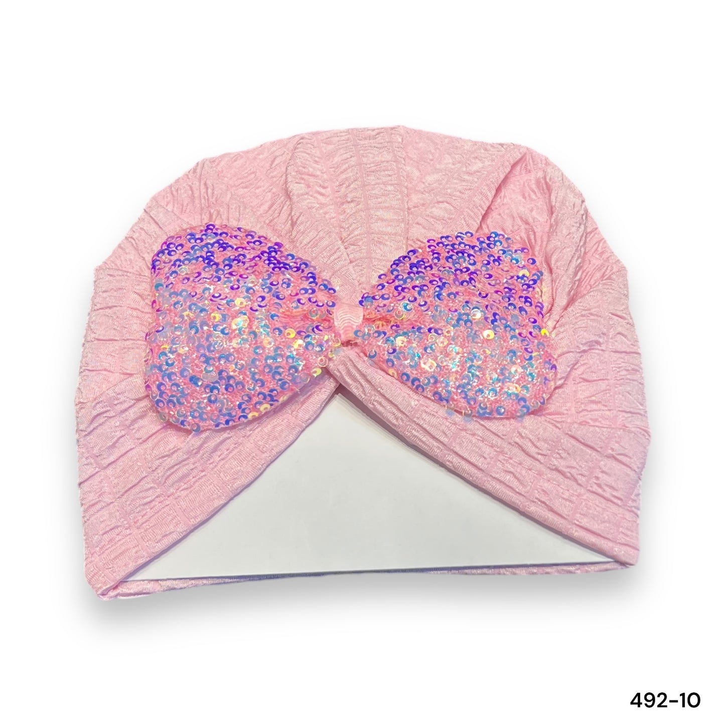 Premium Kids Glittery Bow Turban Cap