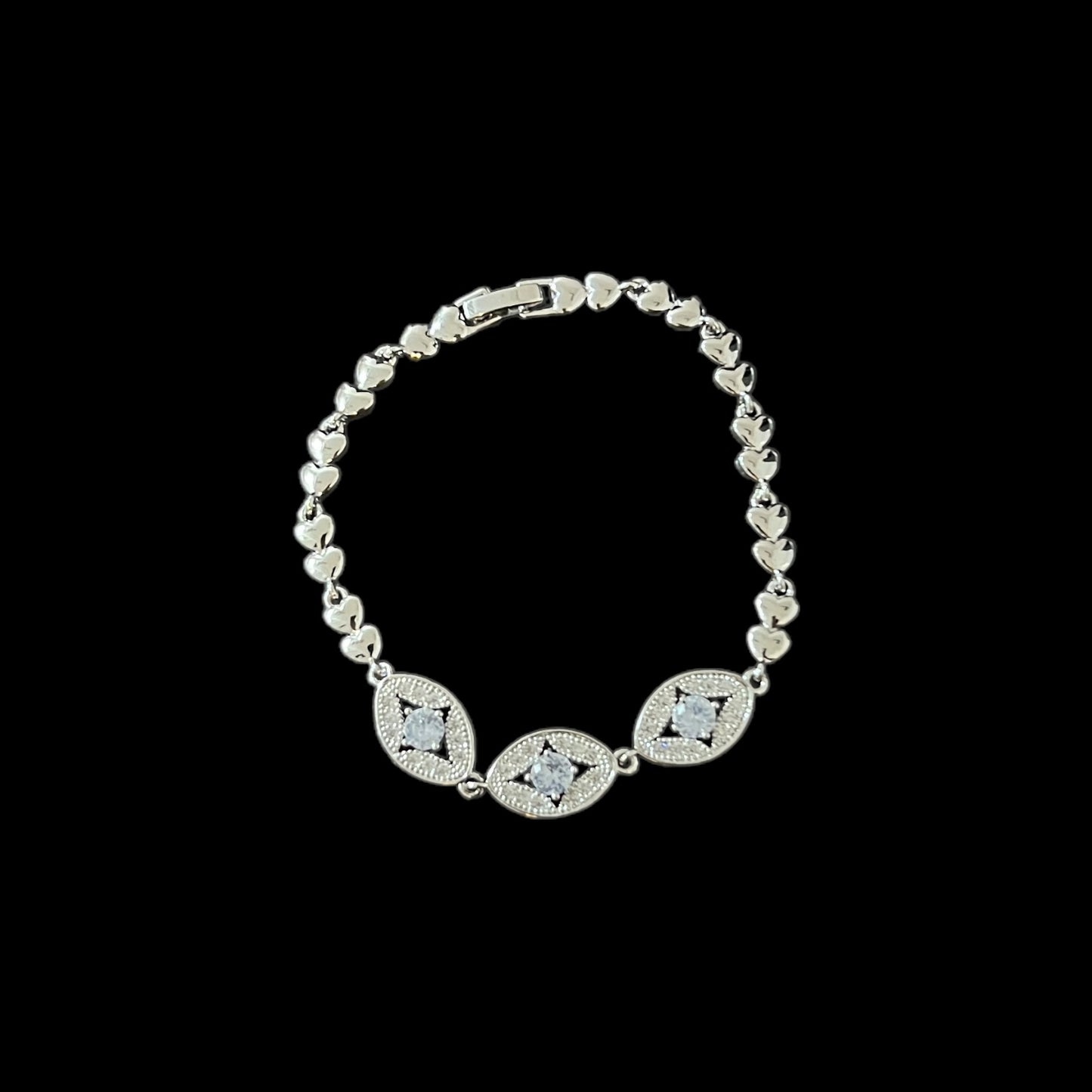 Premium Quality Silver Zirconia Bracelet for Girls Women - 3E