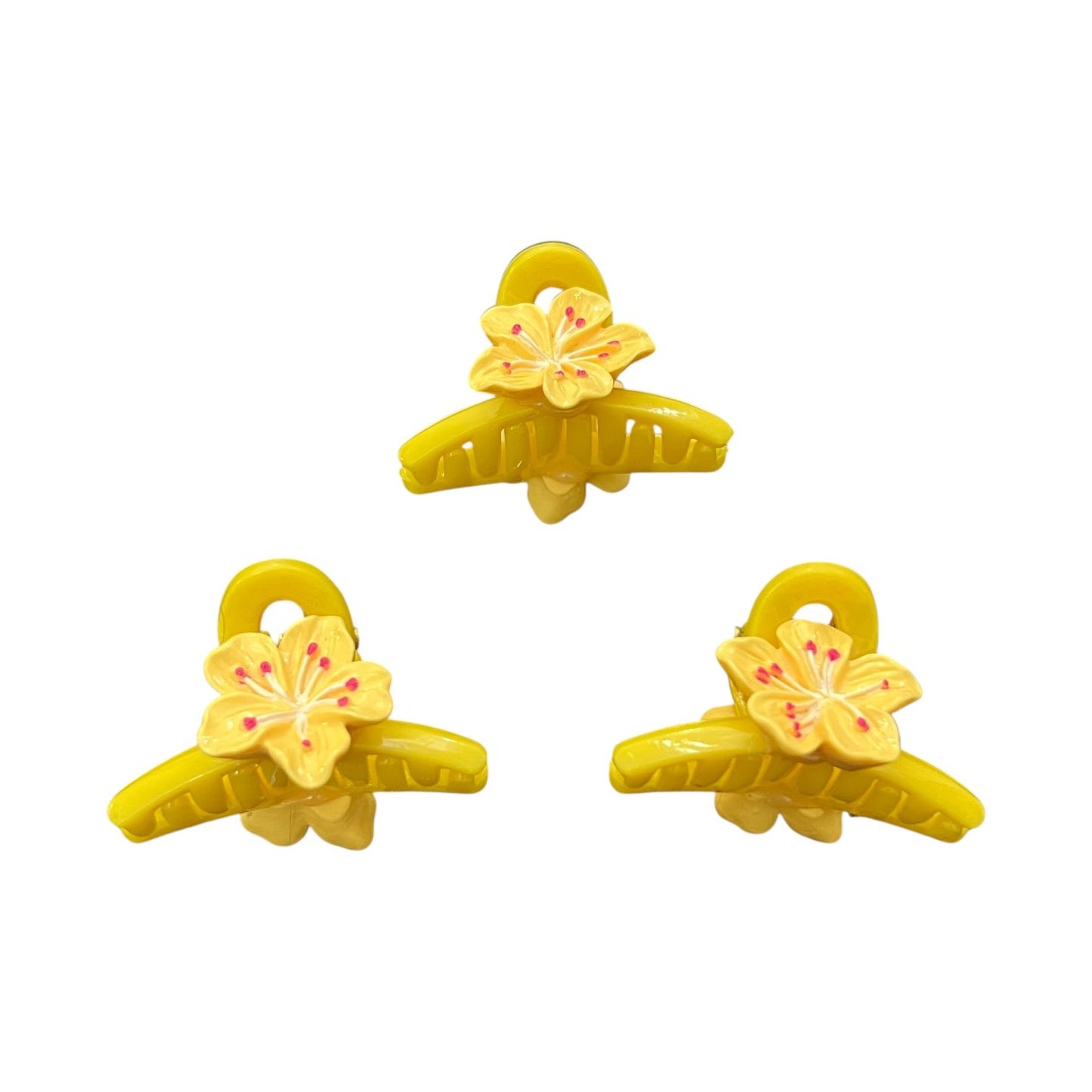Floral Hair Clips – Pack of 3 Flower Claw Clips at Wholesale Prices