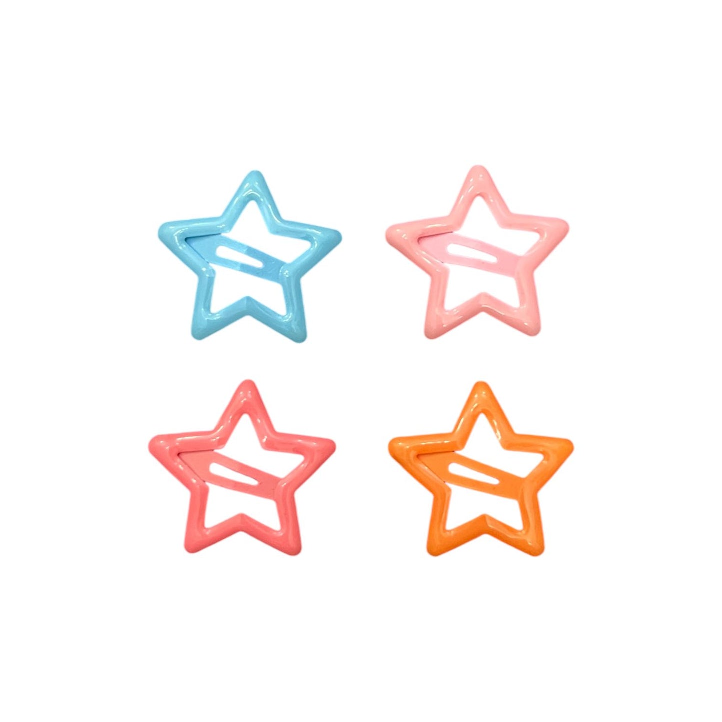 Colorful Star Hair Clips for Kids – Pack of 4 | Kids Hair Accessories at Wholesale Prices