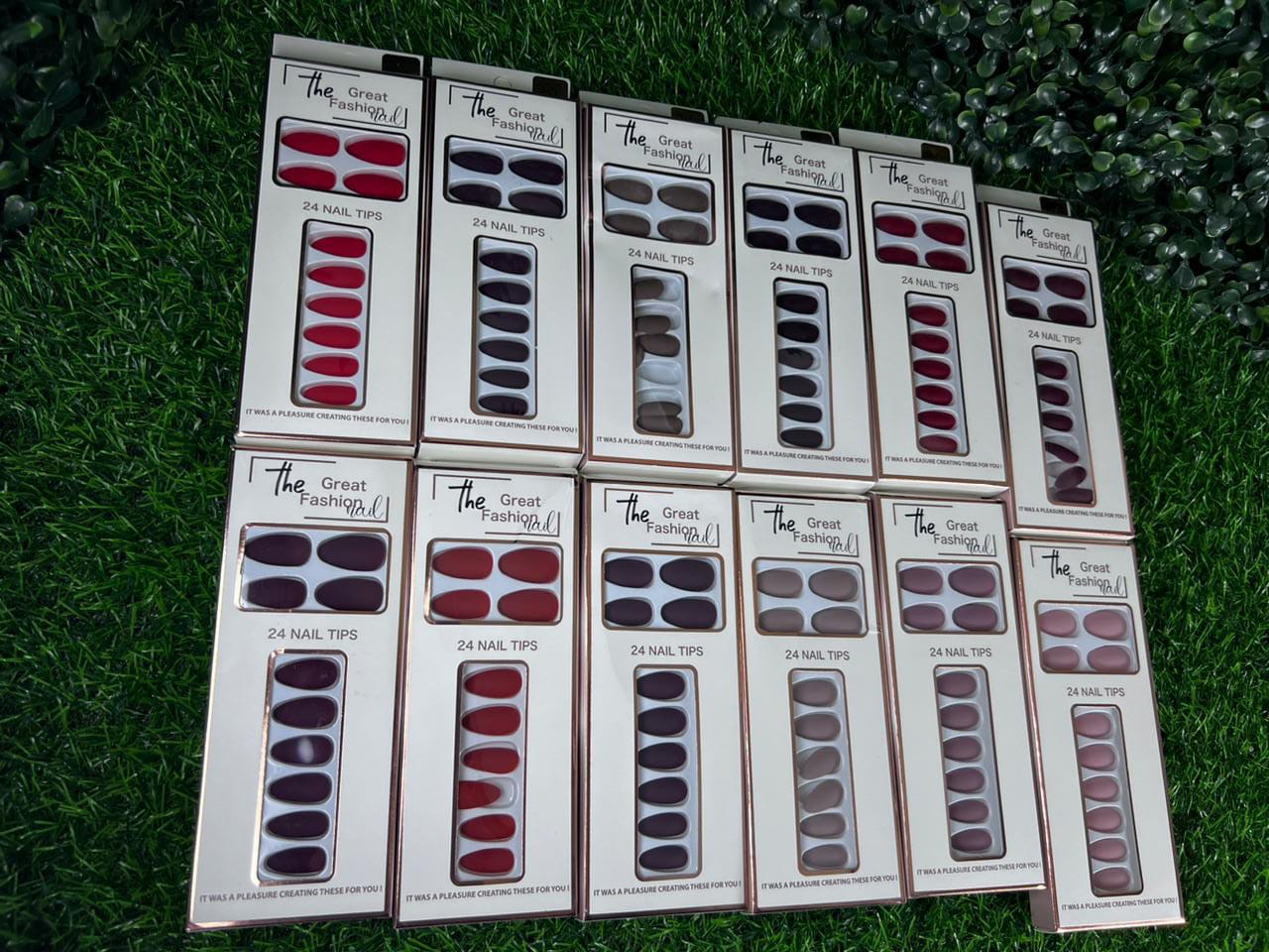 Box of 24 TGF False Nails with Glue Stickers