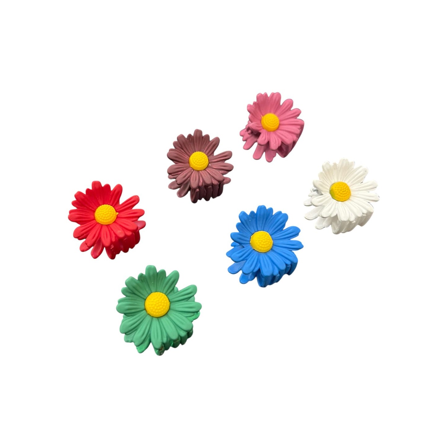 Premium Colorful Daisy Claw Clips – Pack of 6