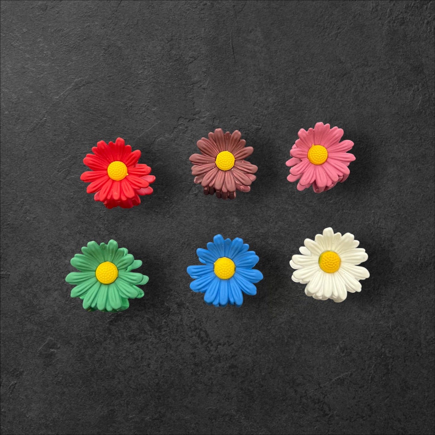 Premium Colorful Daisy Claw Clips – Pack of 6