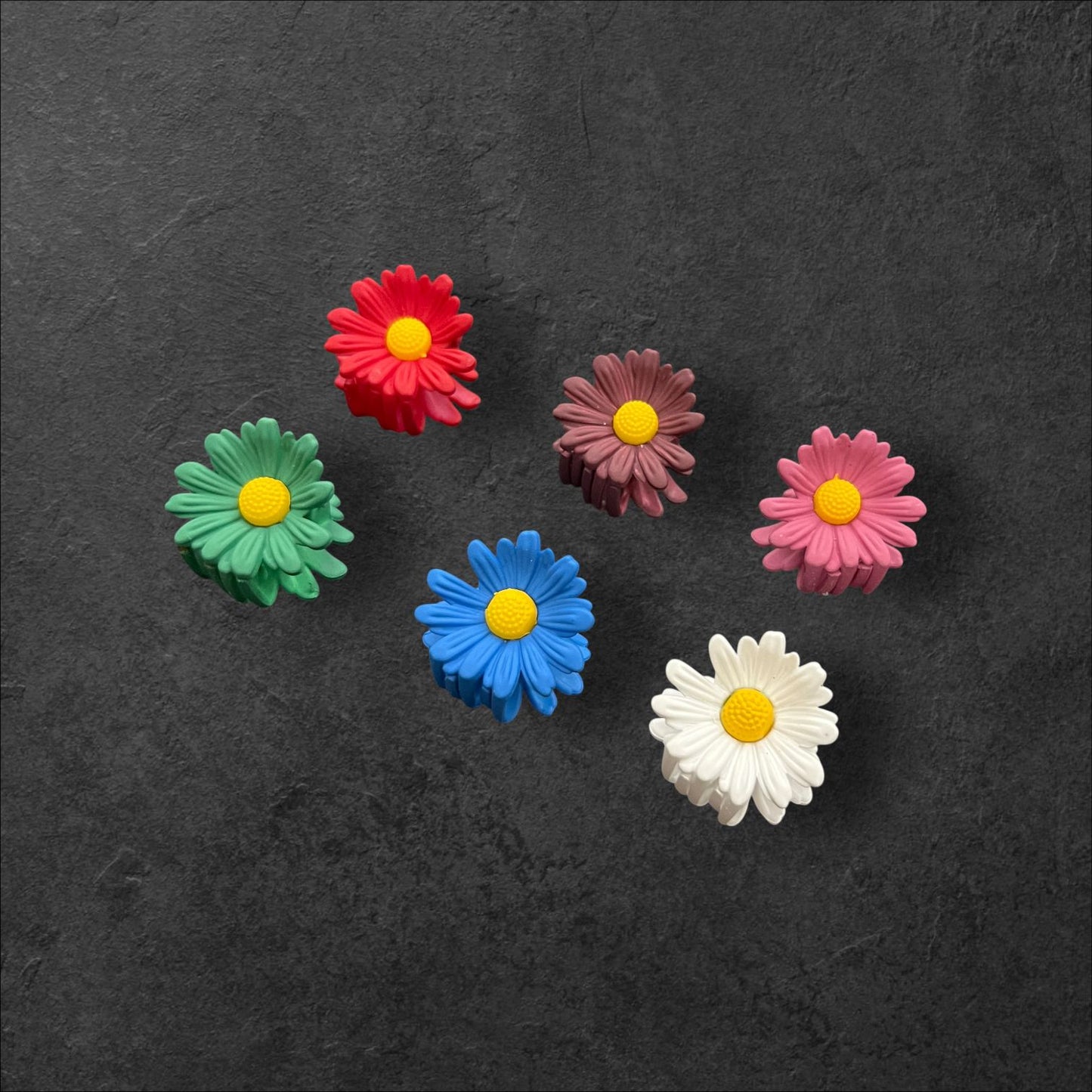 Premium Colorful Daisy Claw Clips – Pack of 6