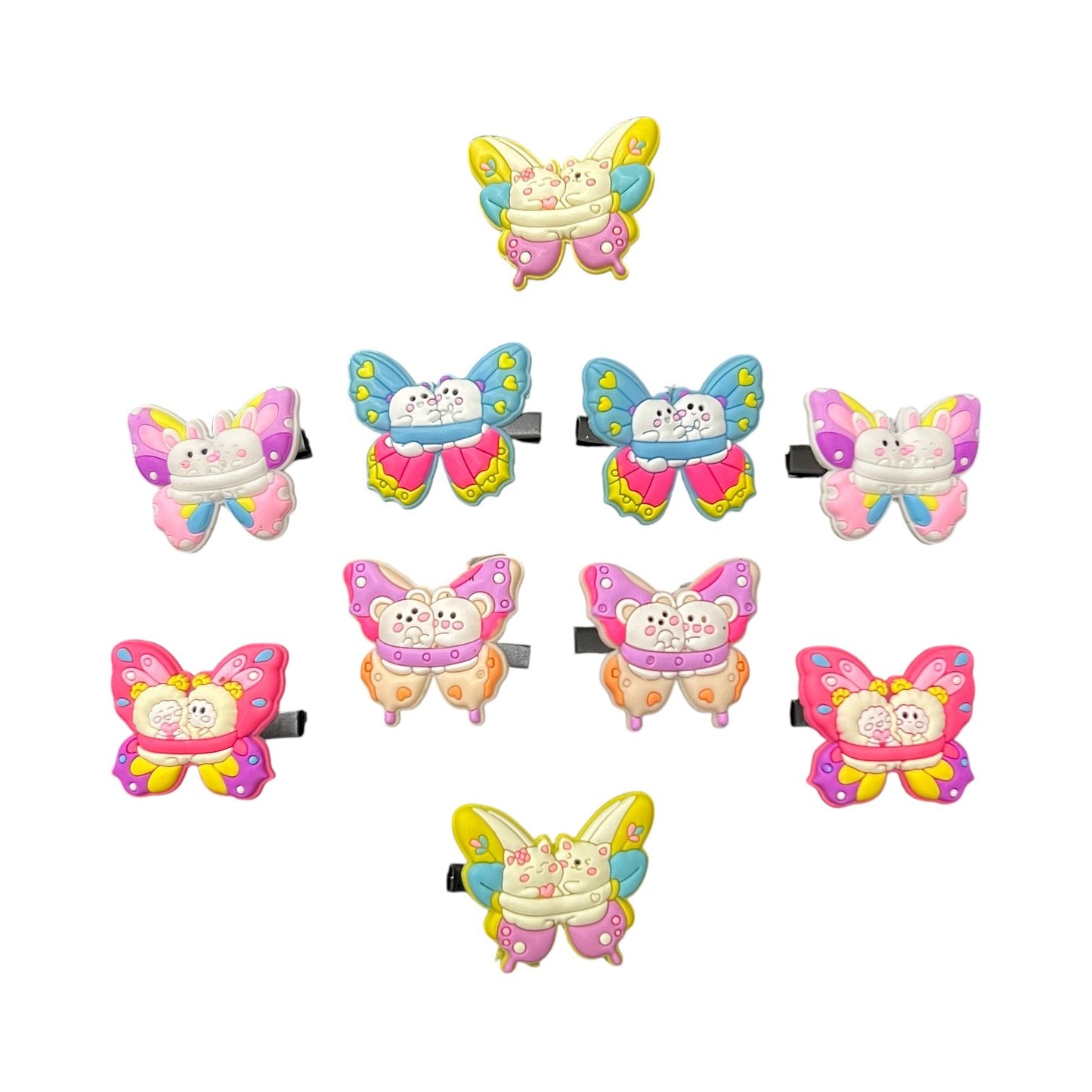 10 Pcs Colorful Butterfly Cartoon Hair Clips for Girls
