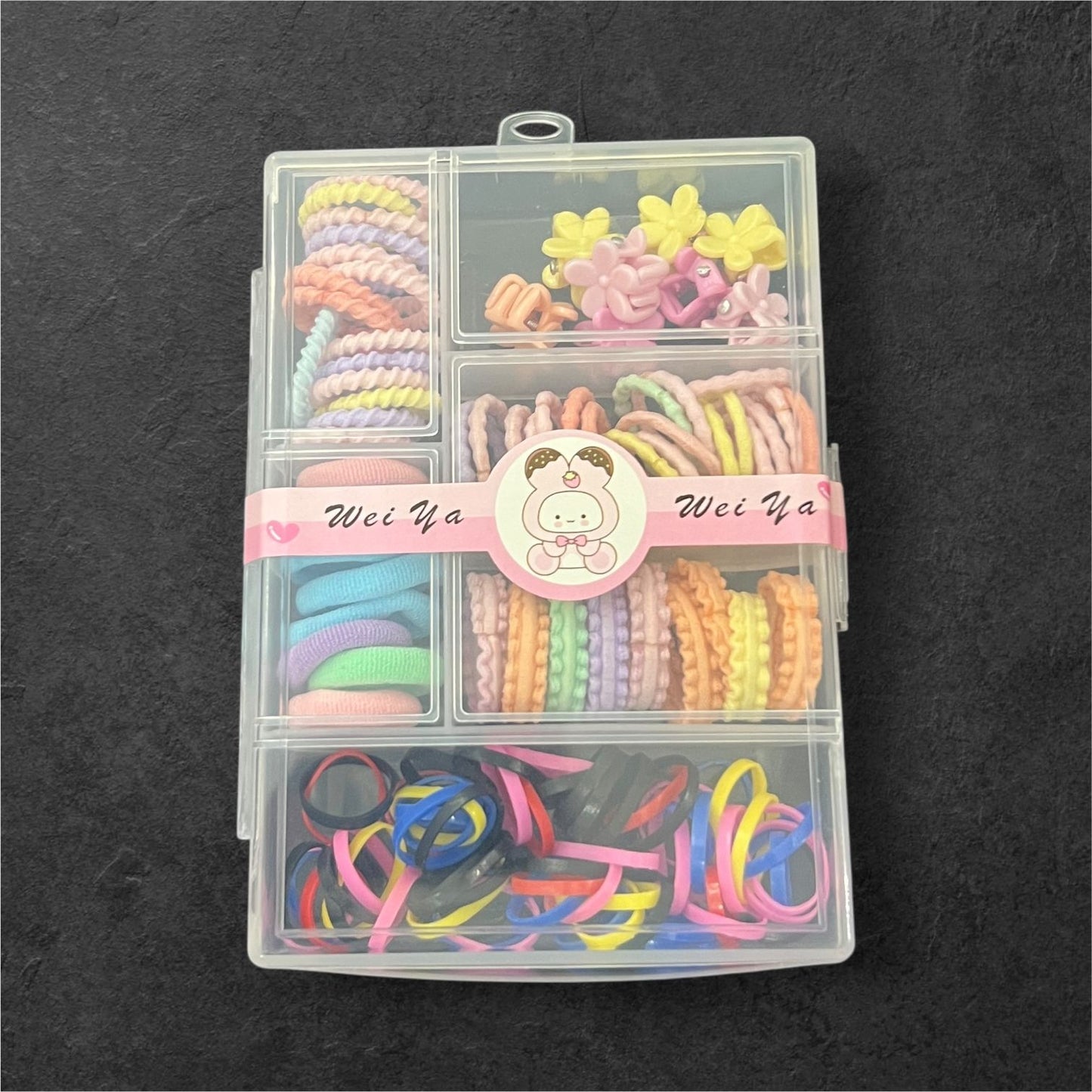 Kids Hair Accessories Organizer – Wei Ya Multi-Pack with Clips & Bands