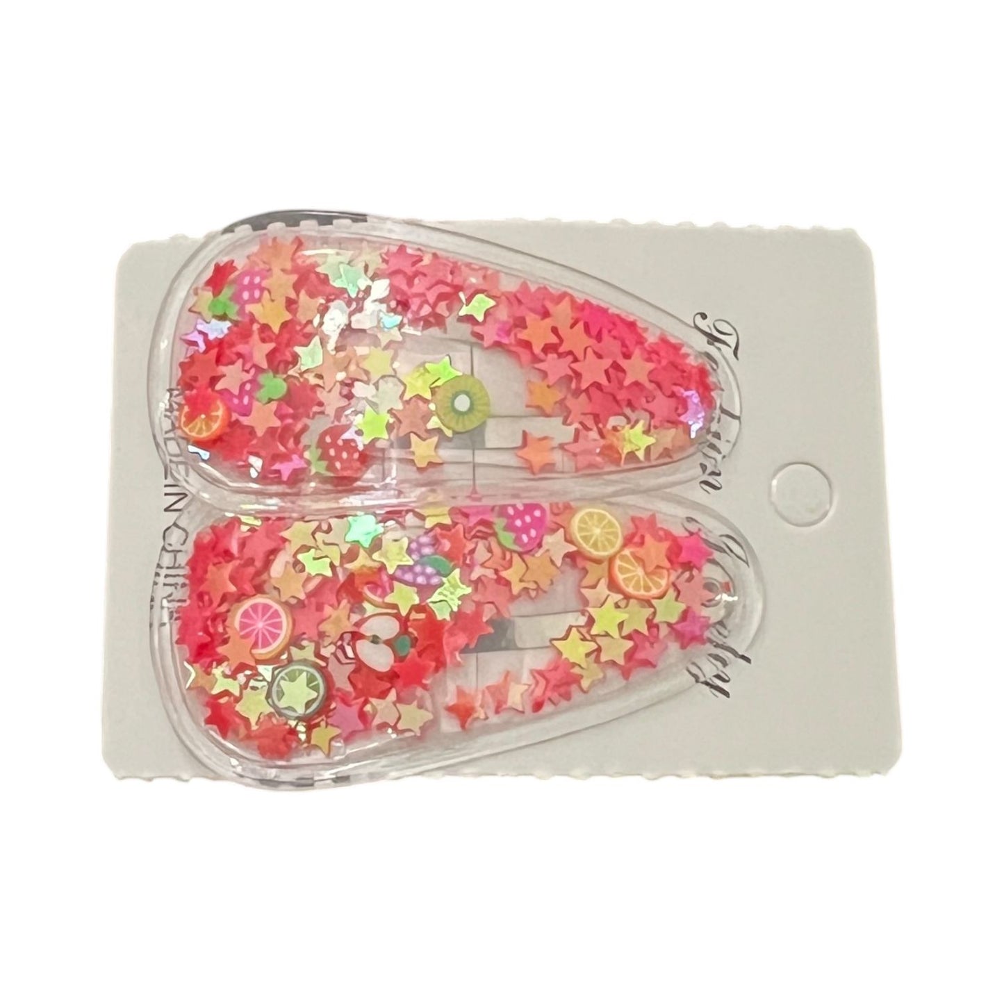 Colorful Glitter Star Hair Clips for Kids