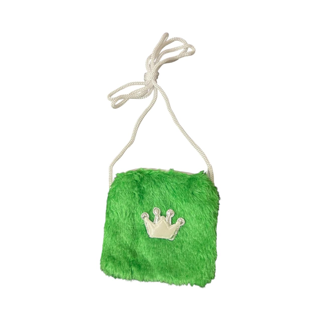 Kids Furry Sling Bag with Crown
