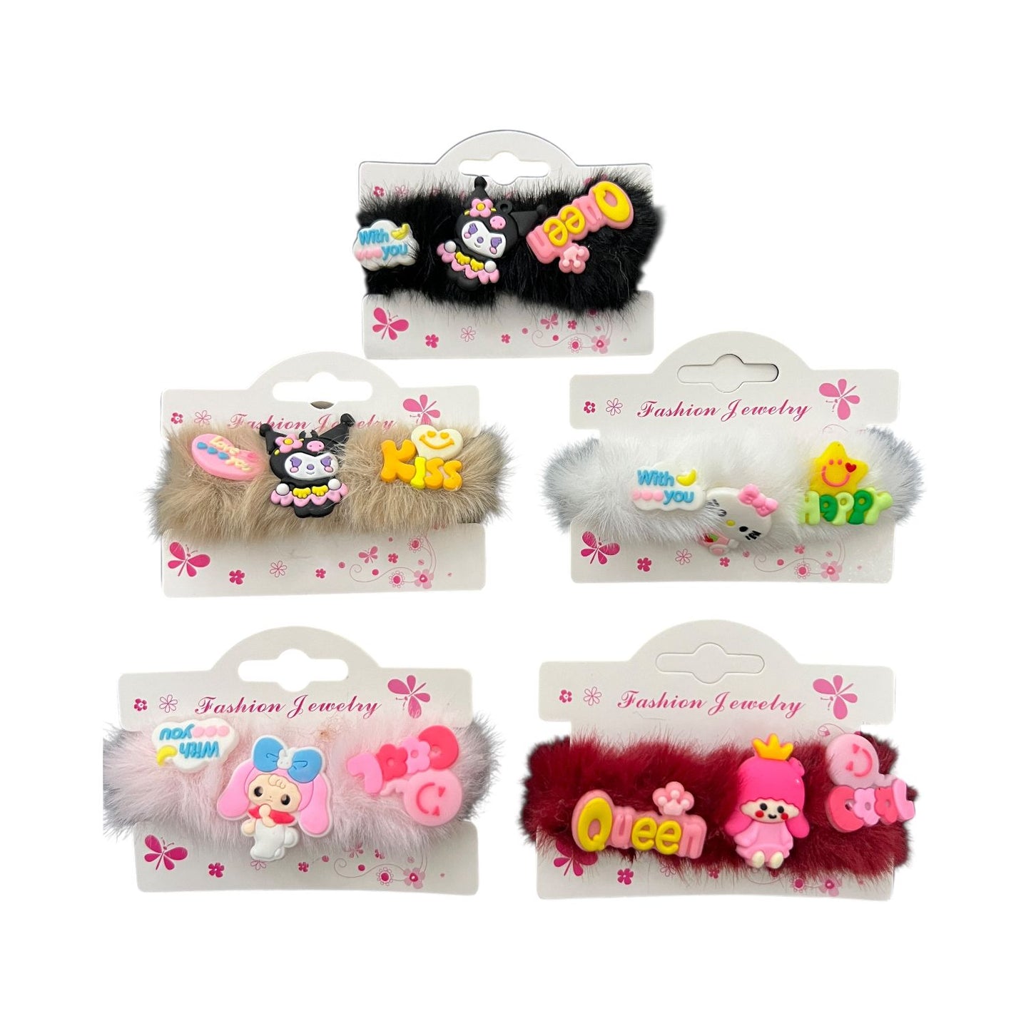 Cute Cartoon Fur Hair Ponies for Girls