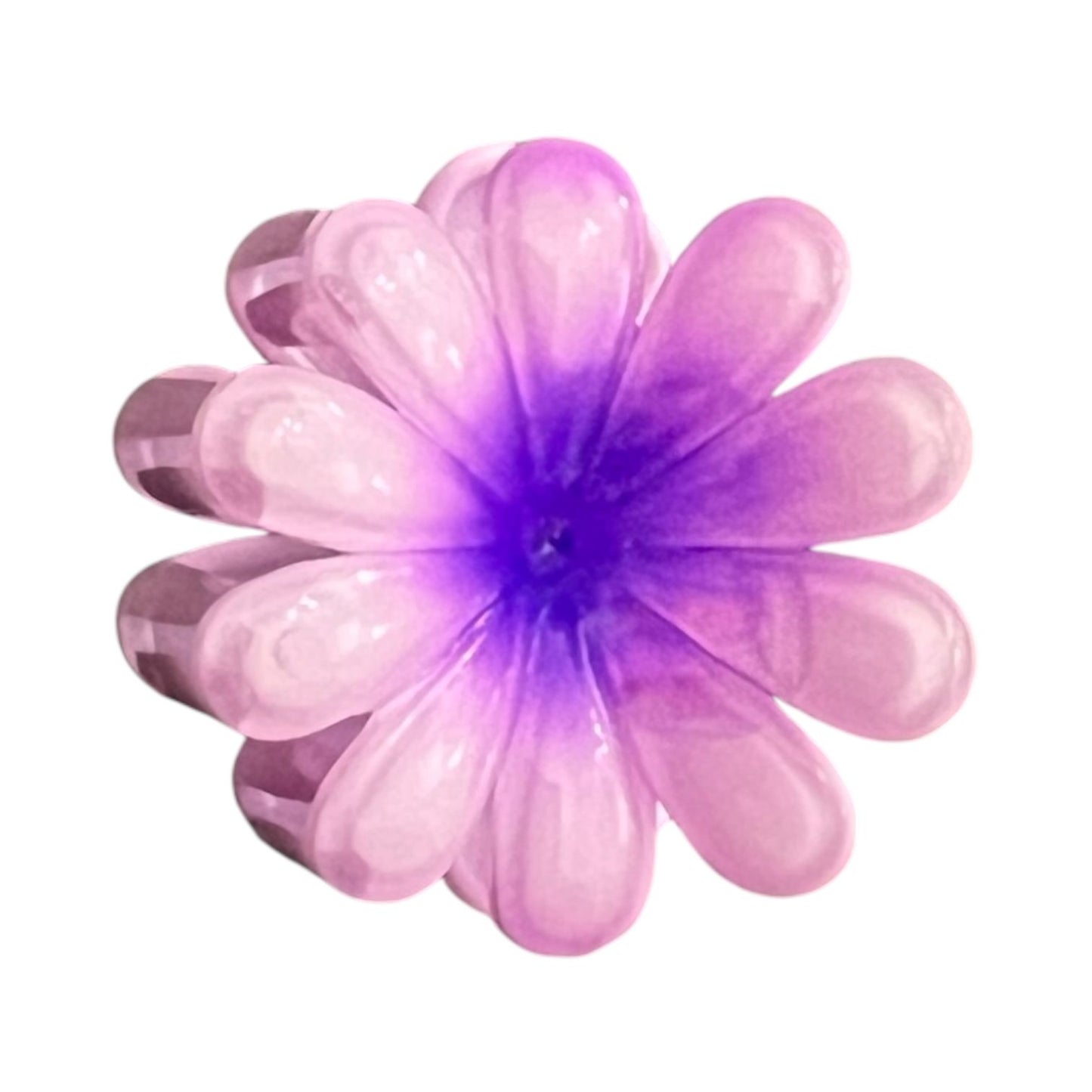 Glossy Gradient Flower Hair Clips for Girls – Pack of 6
