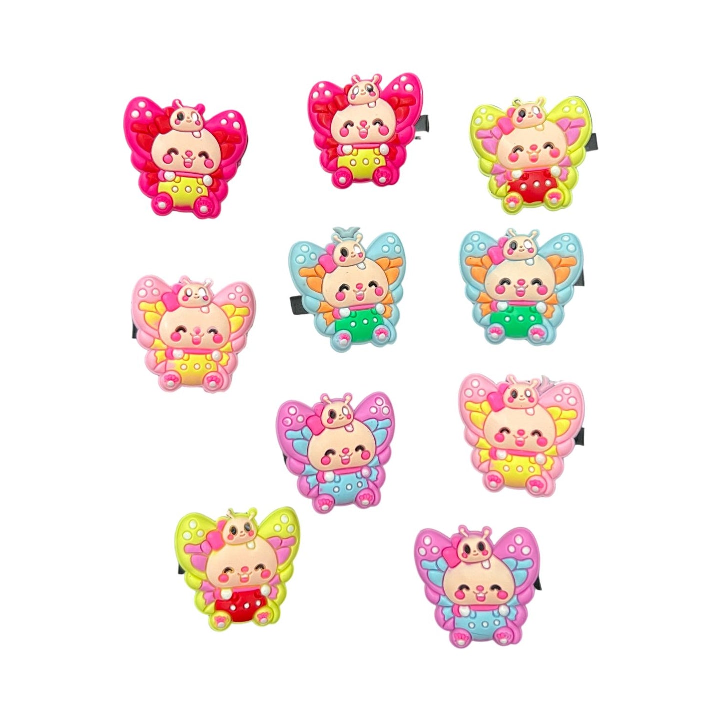 10 Pcs Cute Butterfly Cartoon Hair Clips for Girls