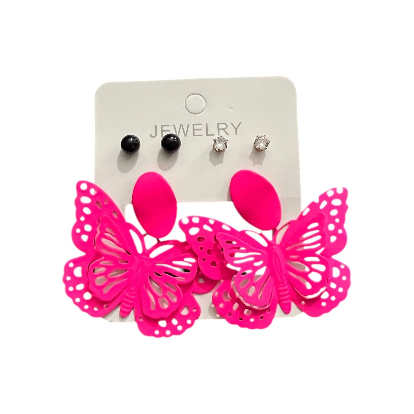 Trendy Butterfly Earrings with 2 Free Ear Studs