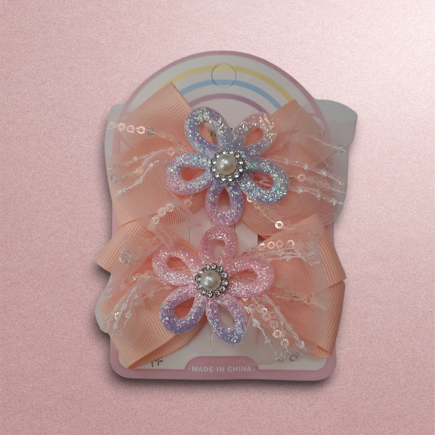 Beautiful Pair of Flower Bow Clip for Kids