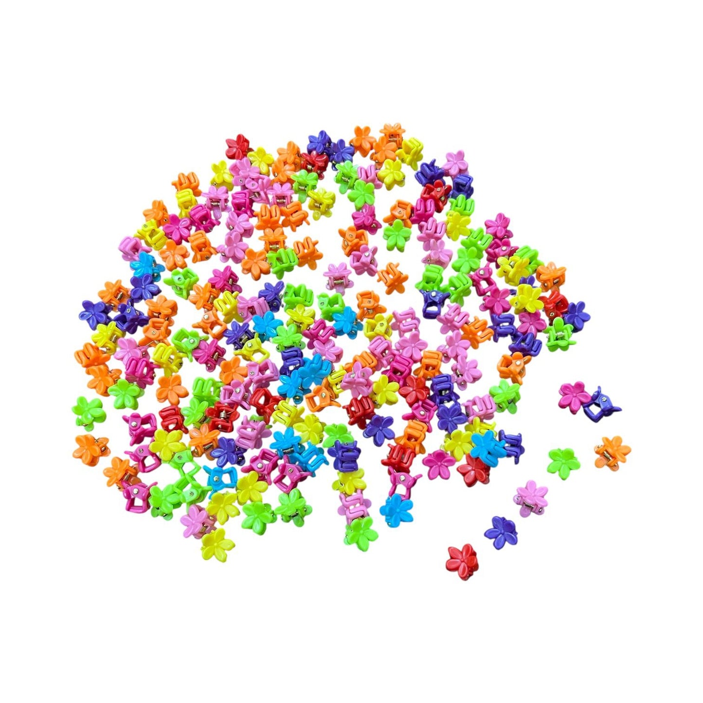 Mini Flower Hair Claw Clips for Kids – 25 Pcs Colorful Pack
