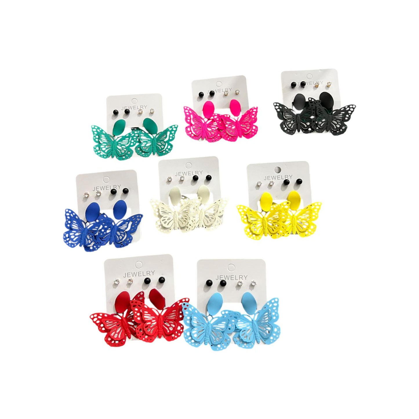 Trendy Butterfly Earrings with 2 Free Ear Studs