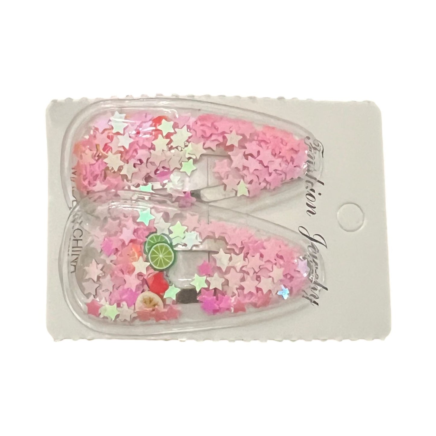 Colorful Glitter Star Hair Clips for Kids
