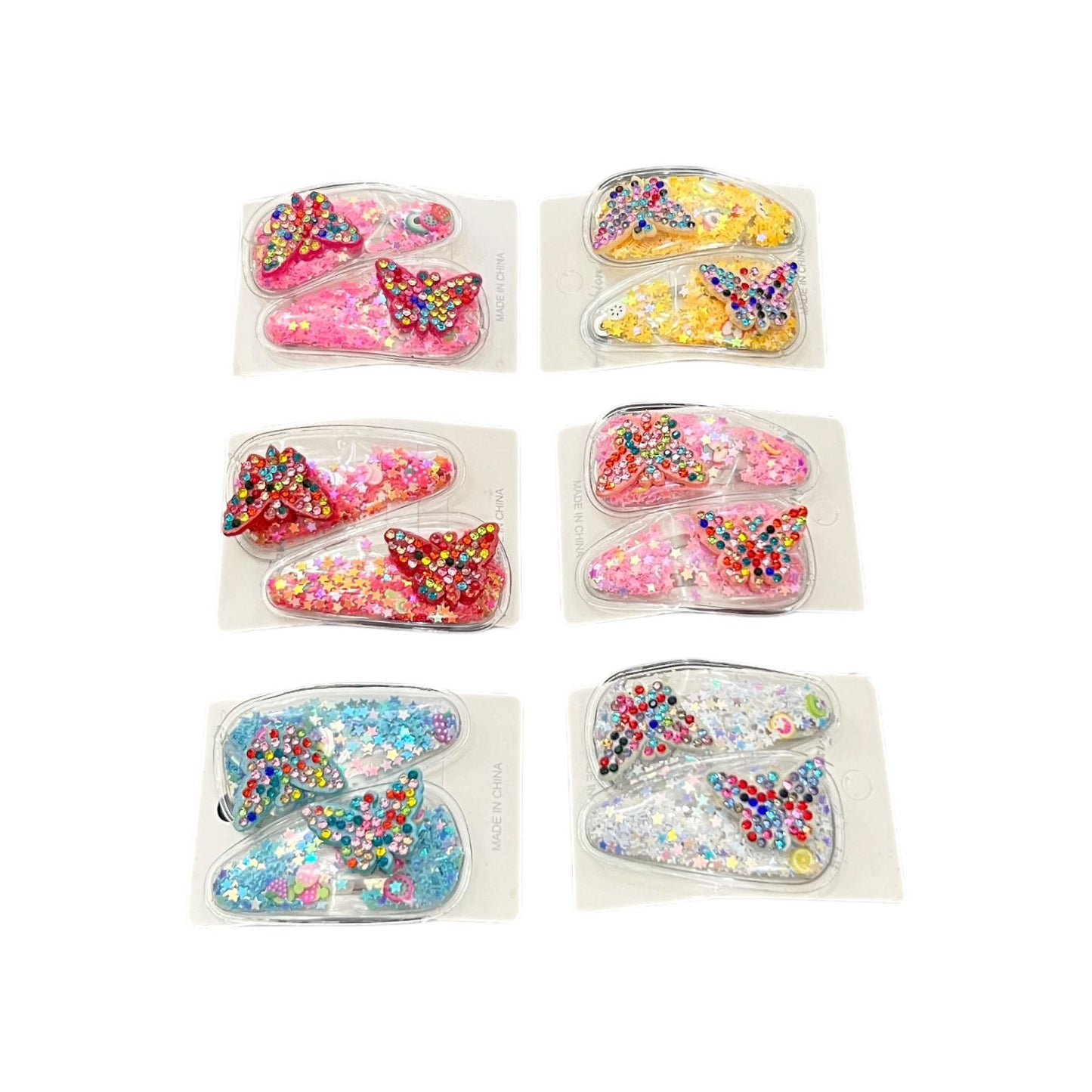 Glitter Butterfly Hair Clips for Girls – Pack of 2 | Kids Hair Accessories at Wholesale Prices