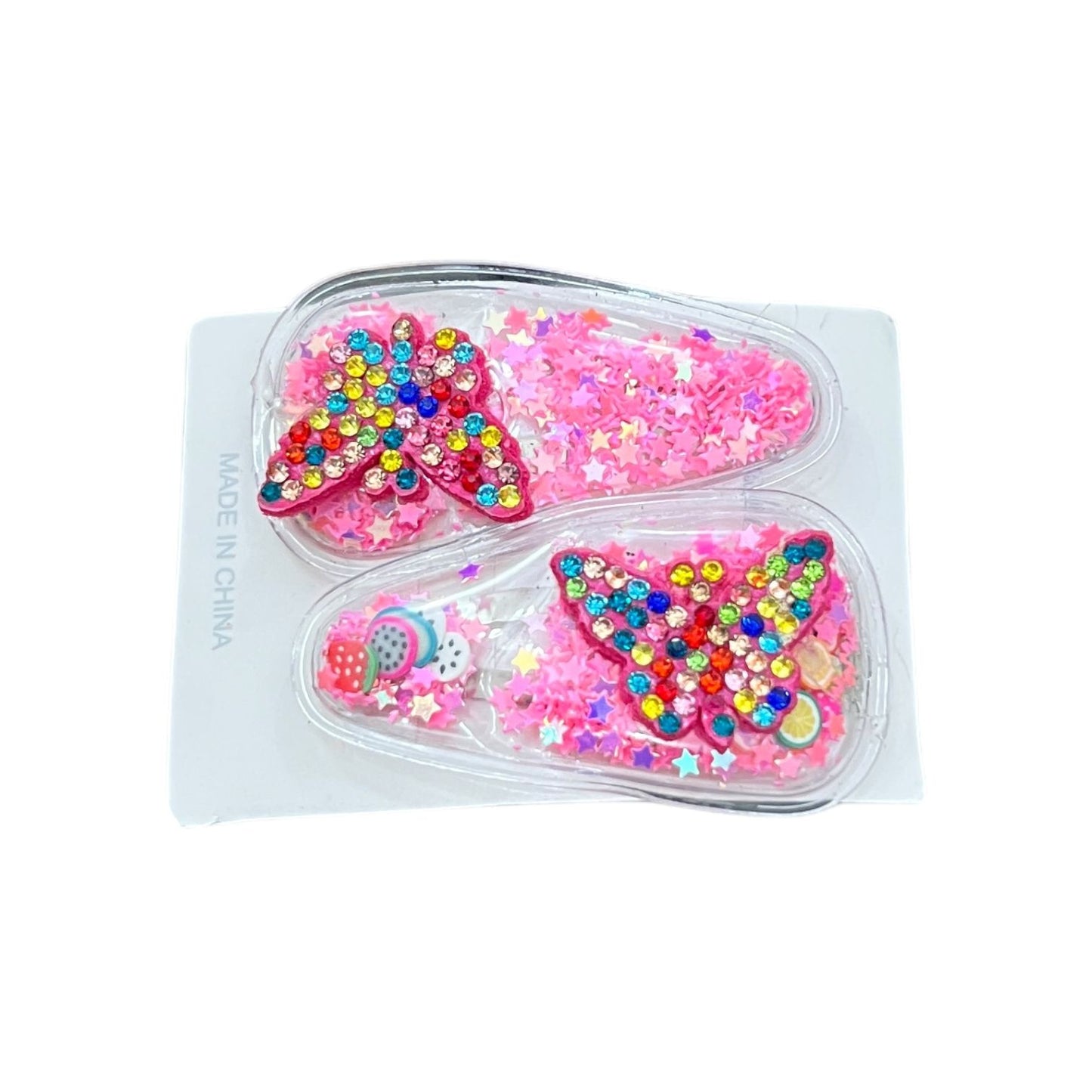 Glitter Butterfly Hair Clips for Girls – Pack of 2 | Kids Hair Accessories at Wholesale Prices