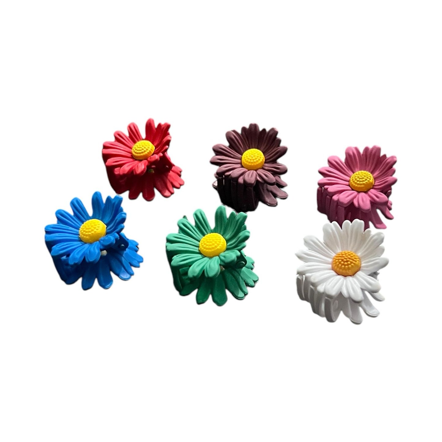 Premium Colorful Daisy Claw Clips – Pack of 6