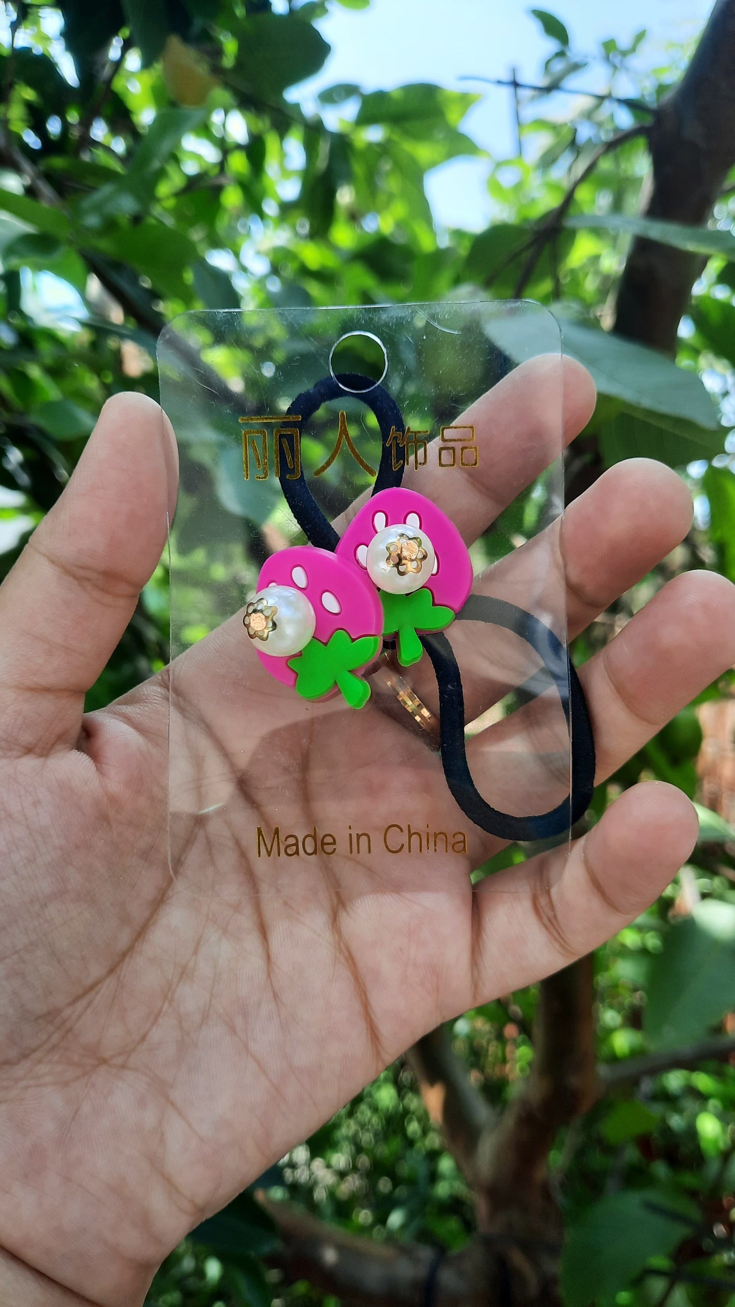 Cute Cartoon Hair Bands for Kids – Fruit & Animal Designs with Pearl Accents