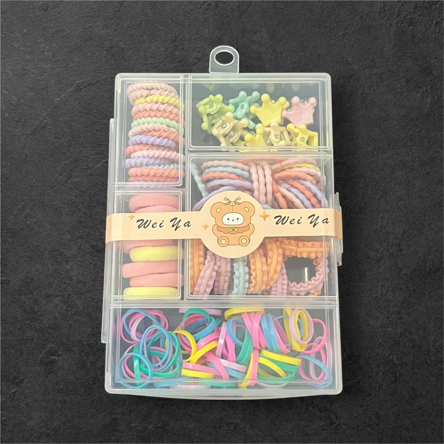 Kids Hair Accessories Organizer – Wei Ya Multi-Pack with Clips & Bands