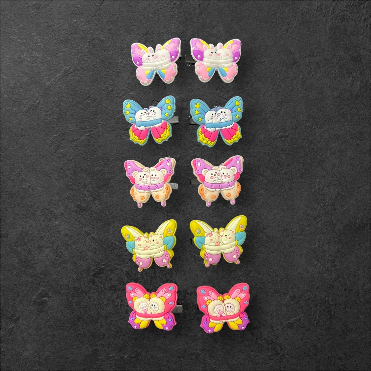 10 Pcs Colorful Butterfly Cartoon Hair Clips for Girls