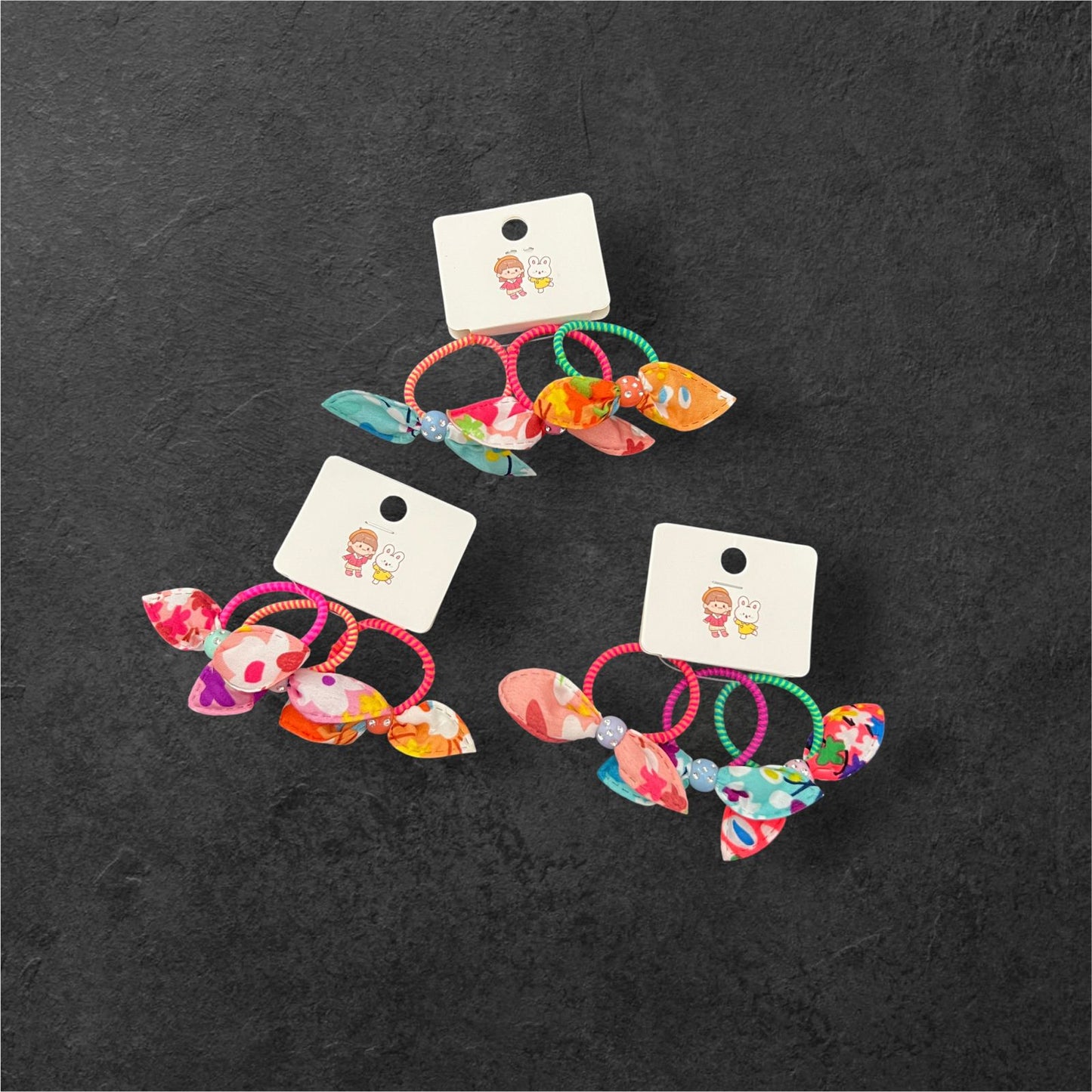 09 Pcs Colorful Bow Hair Ties for Kids