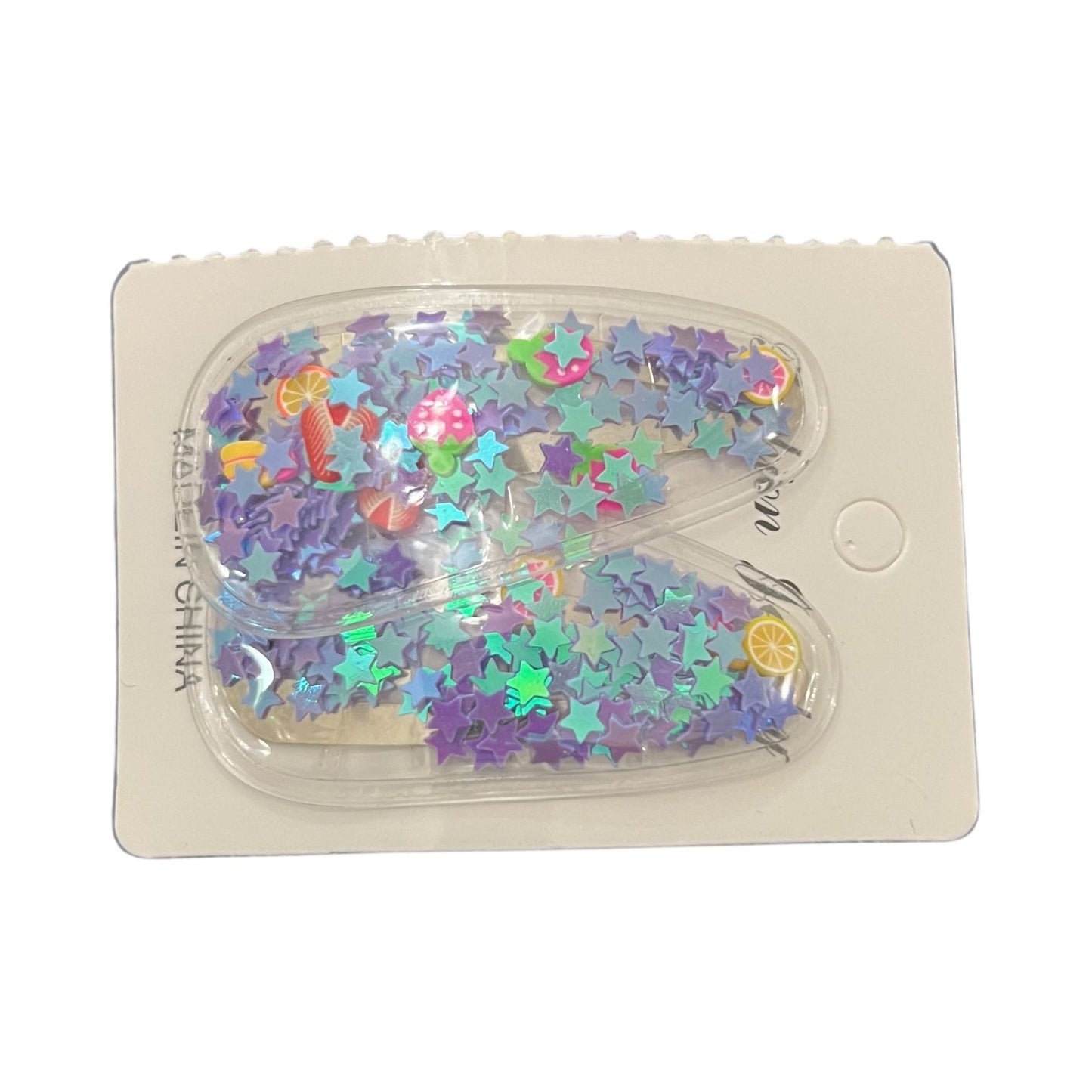 Colorful Glitter Star Hair Clips for Kids
