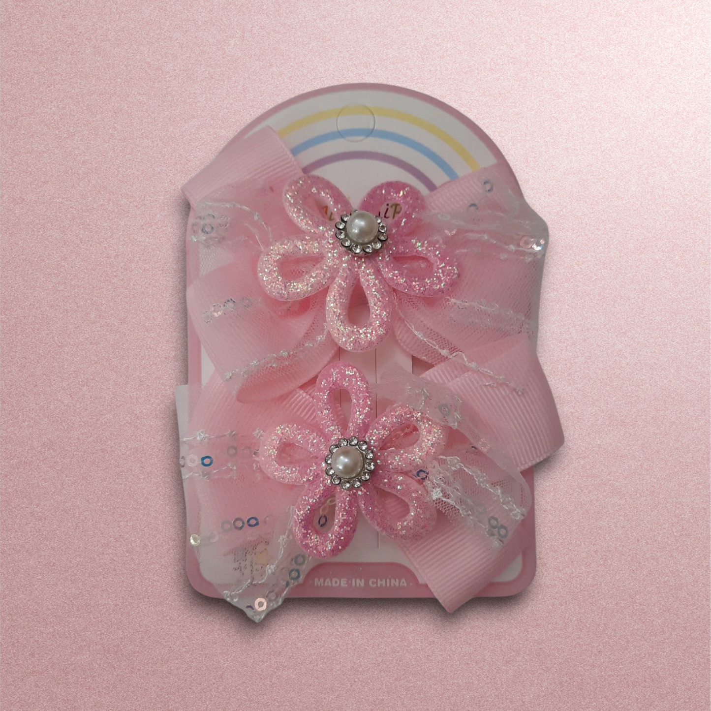 Beautiful Pair of Flower Bow Clip for Kids