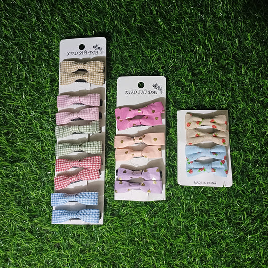 05 Pairs | Fabric bow pins for kids girls