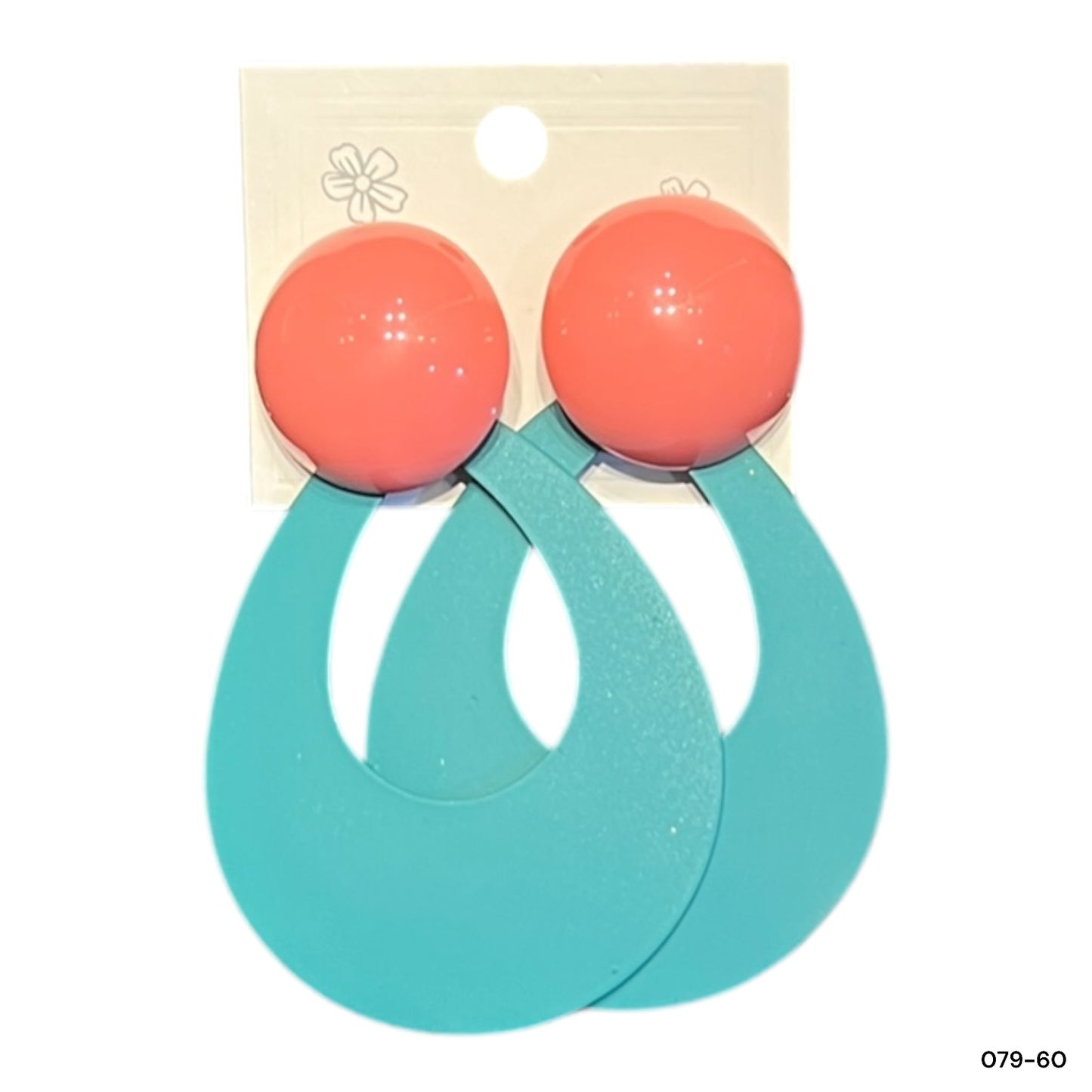 6 pairs | Trendy oval earrings matt color for girls