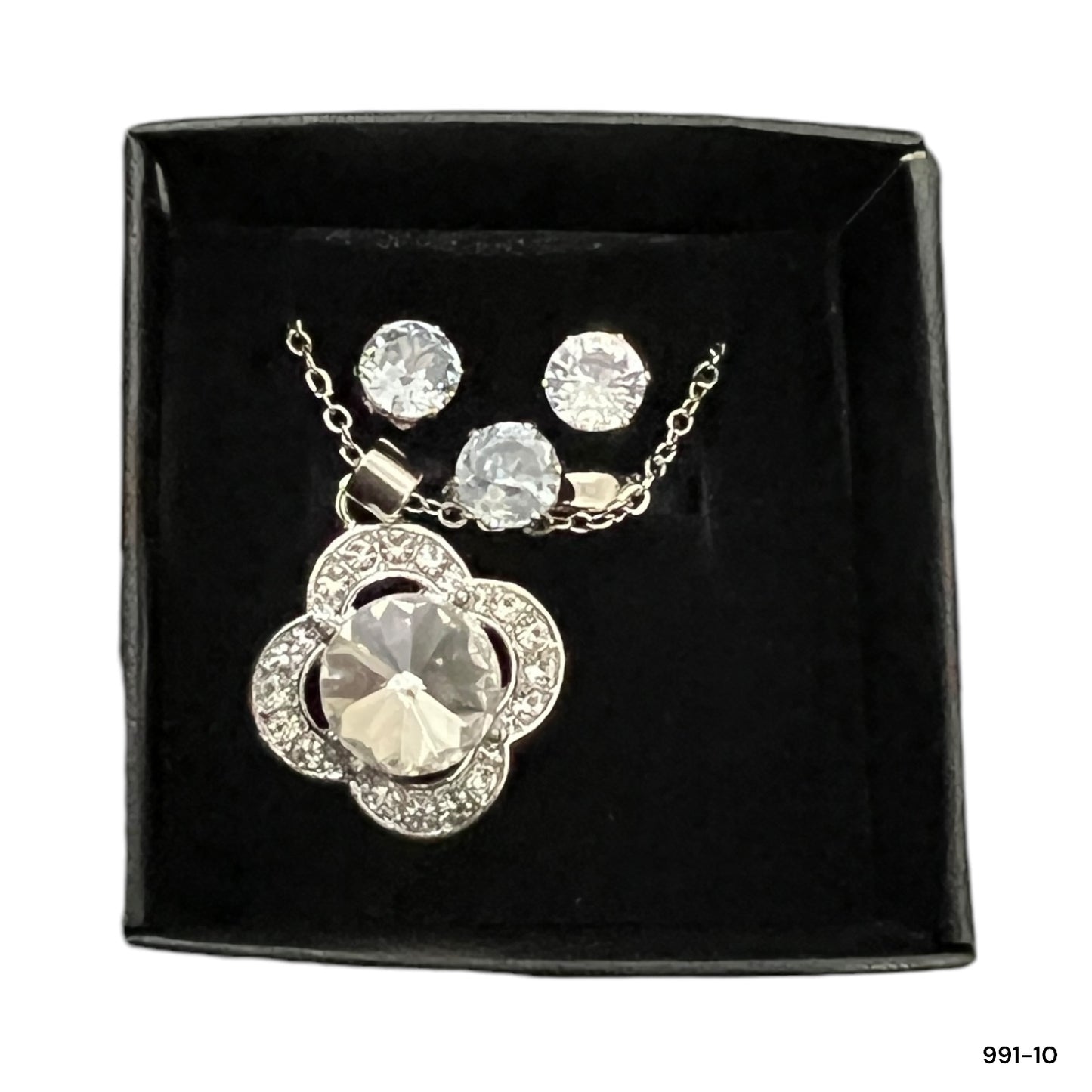 1 set | beautiful pendant ring set for girls women - silver