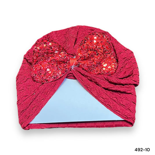 Premium Kids glittery bow turban cap