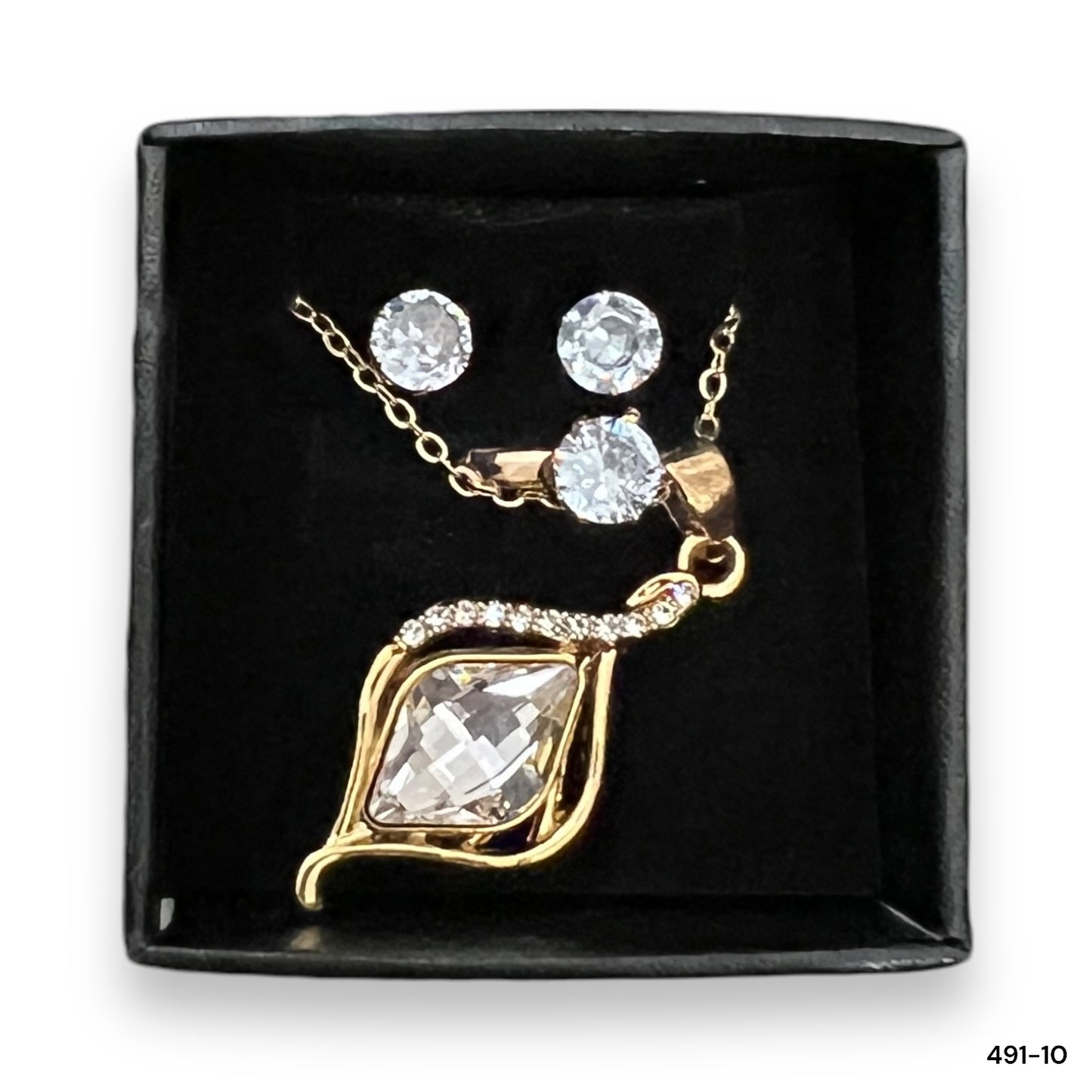 1 set | beautiful pendant ring set for girls women - golden