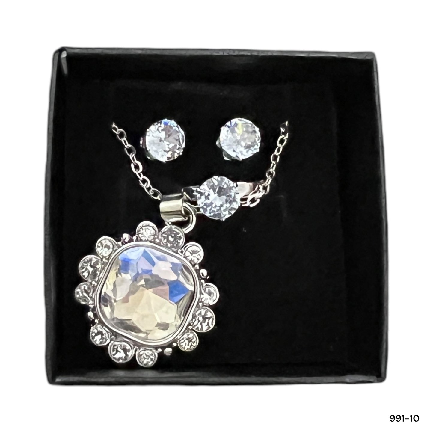 1 set | beautiful pendant ring set for girls women - silver