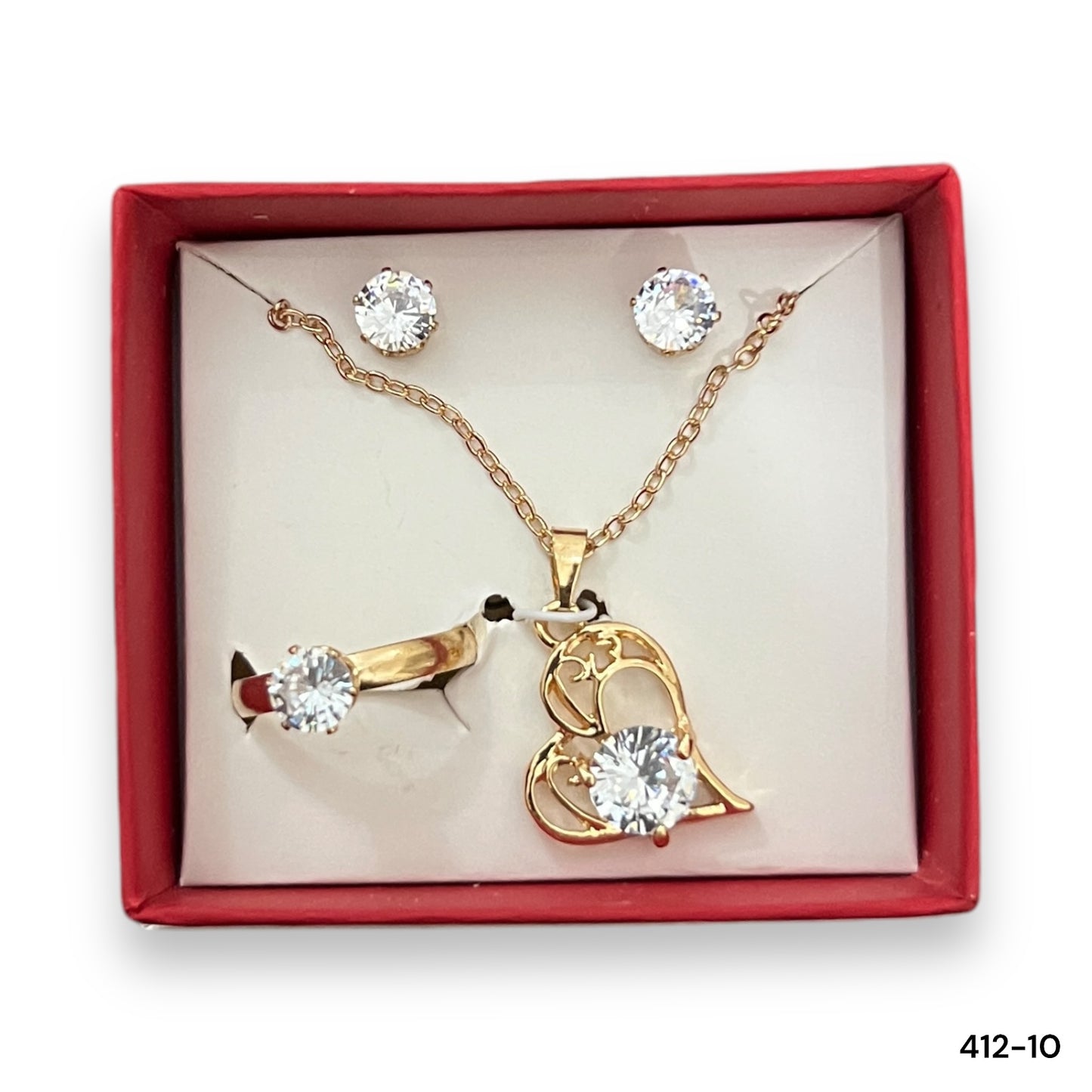 1 set | beautiful premium pendant ring set for girls women - golden