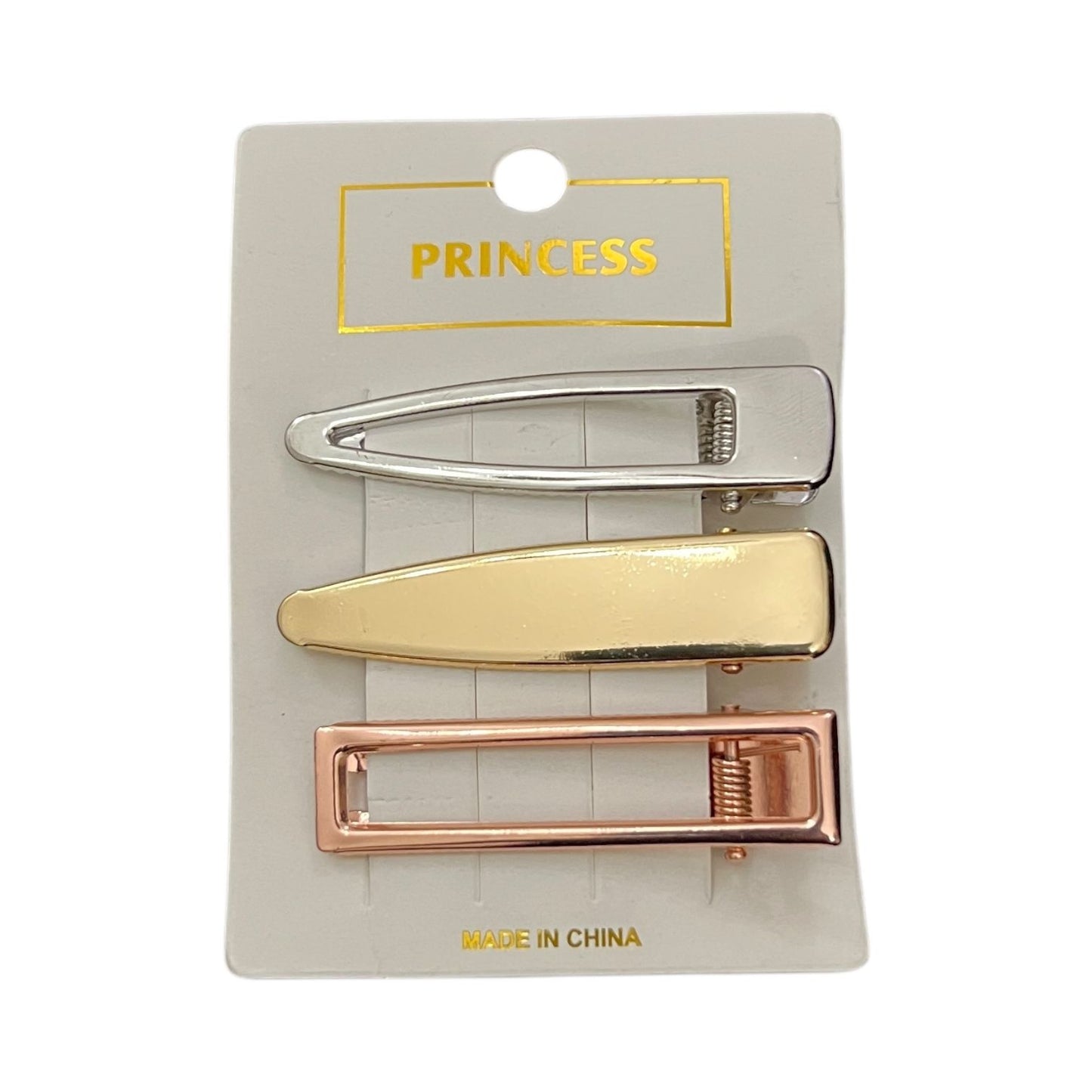 Premium Metallic Hair Clips Set of 3 Pcs – Women Hair Accessories at Wholesale Prices
