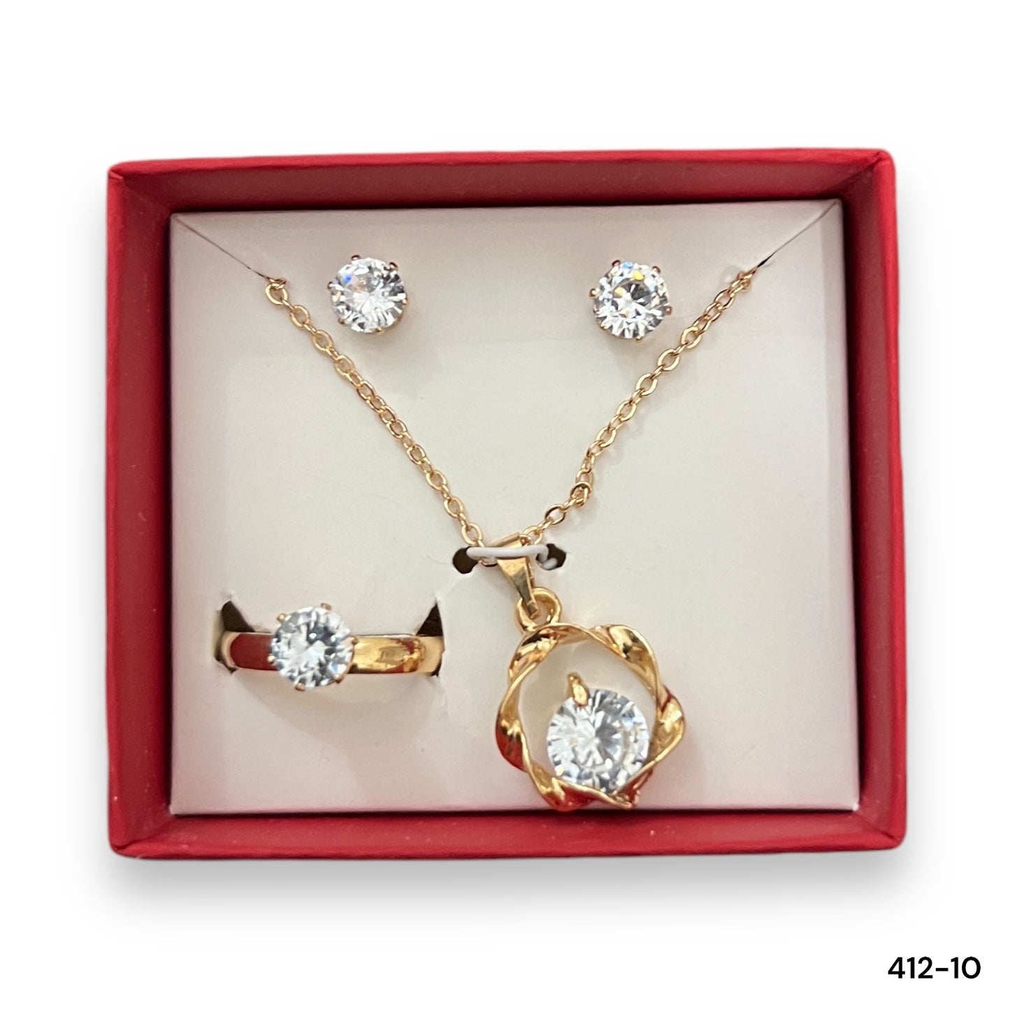 1 set | beautiful premium pendant ring set for girls women - golden