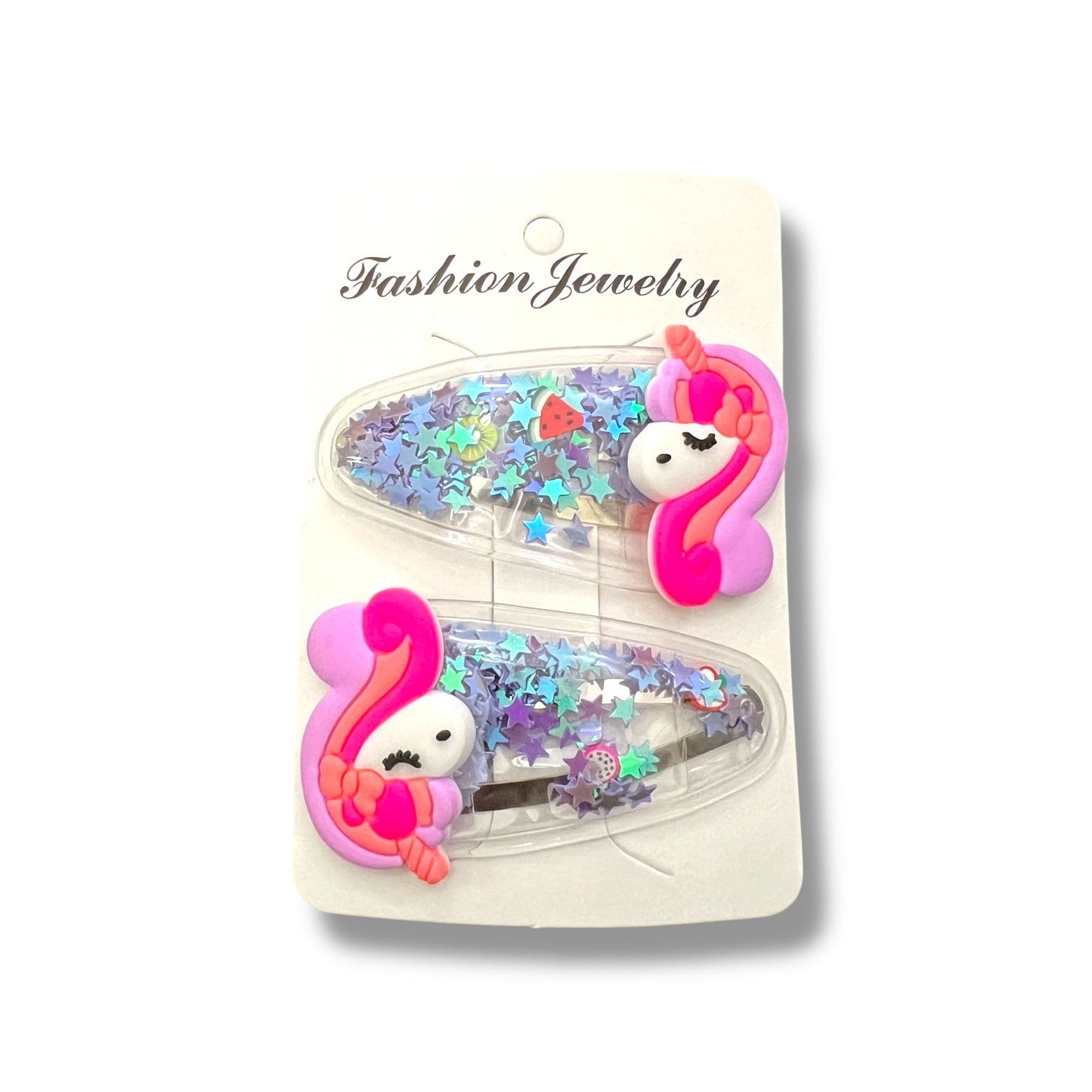 Unicorn Glitter Hair Clips for Kids – Pack of 2