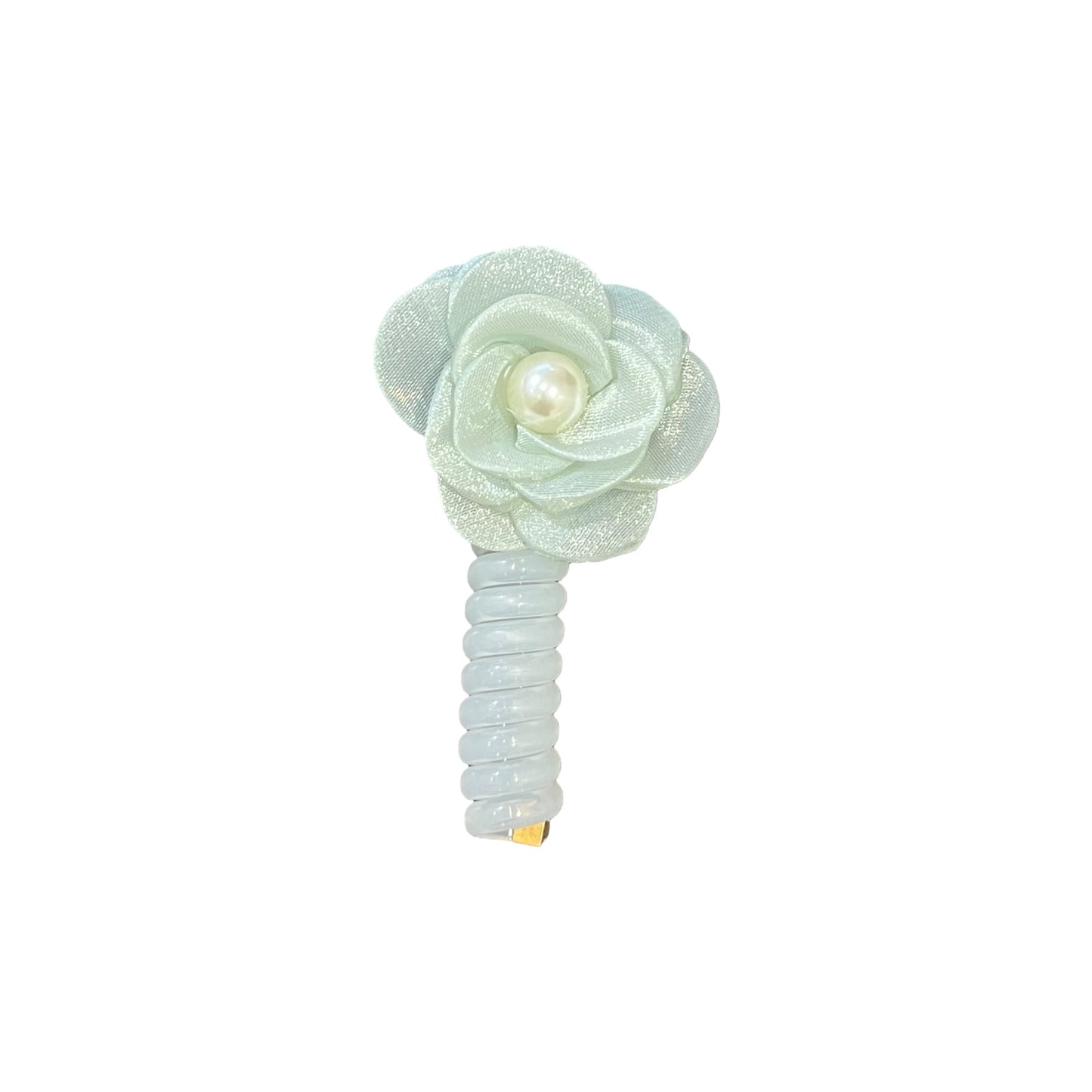 Imported Floral Pearl Spiral Pony for Hair