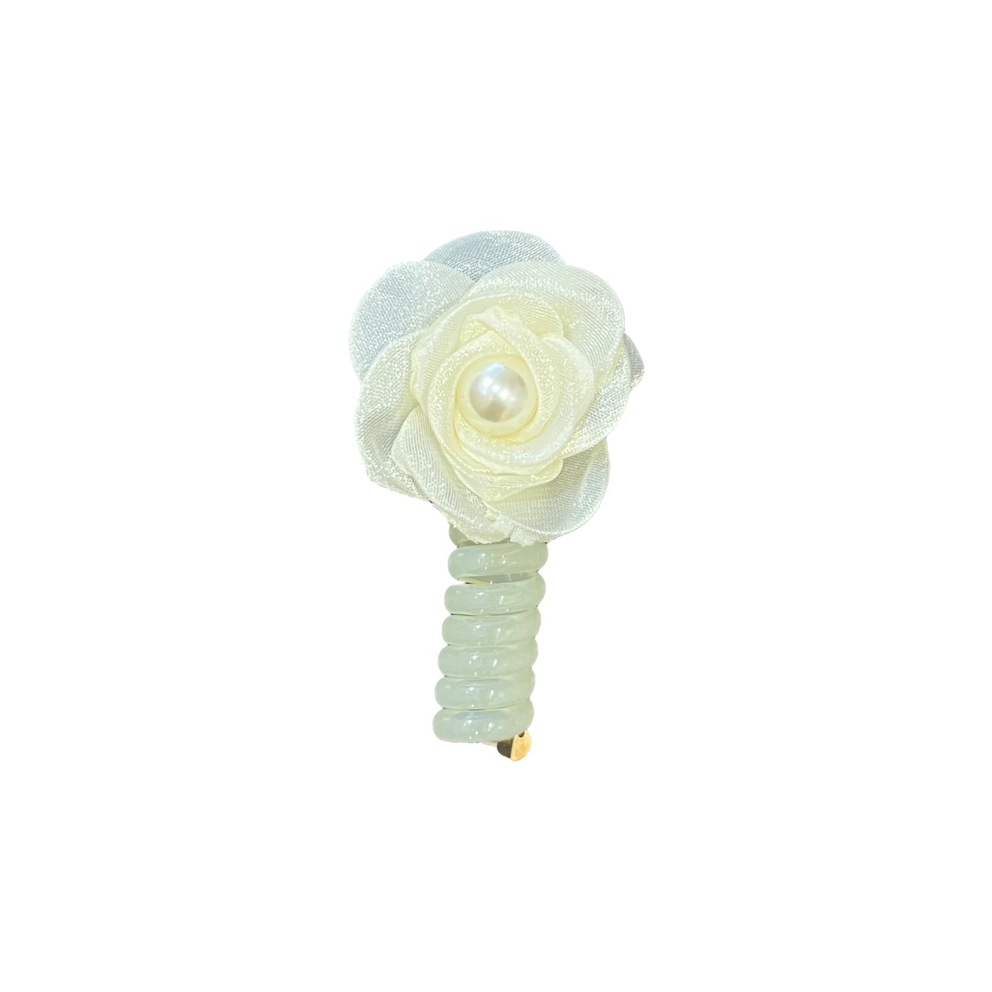 Imported Floral Pearl Spiral Pony for Hair