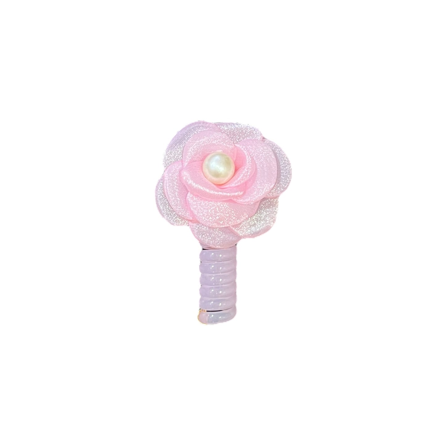 Imported Floral Pearl Spiral Pony for Hair